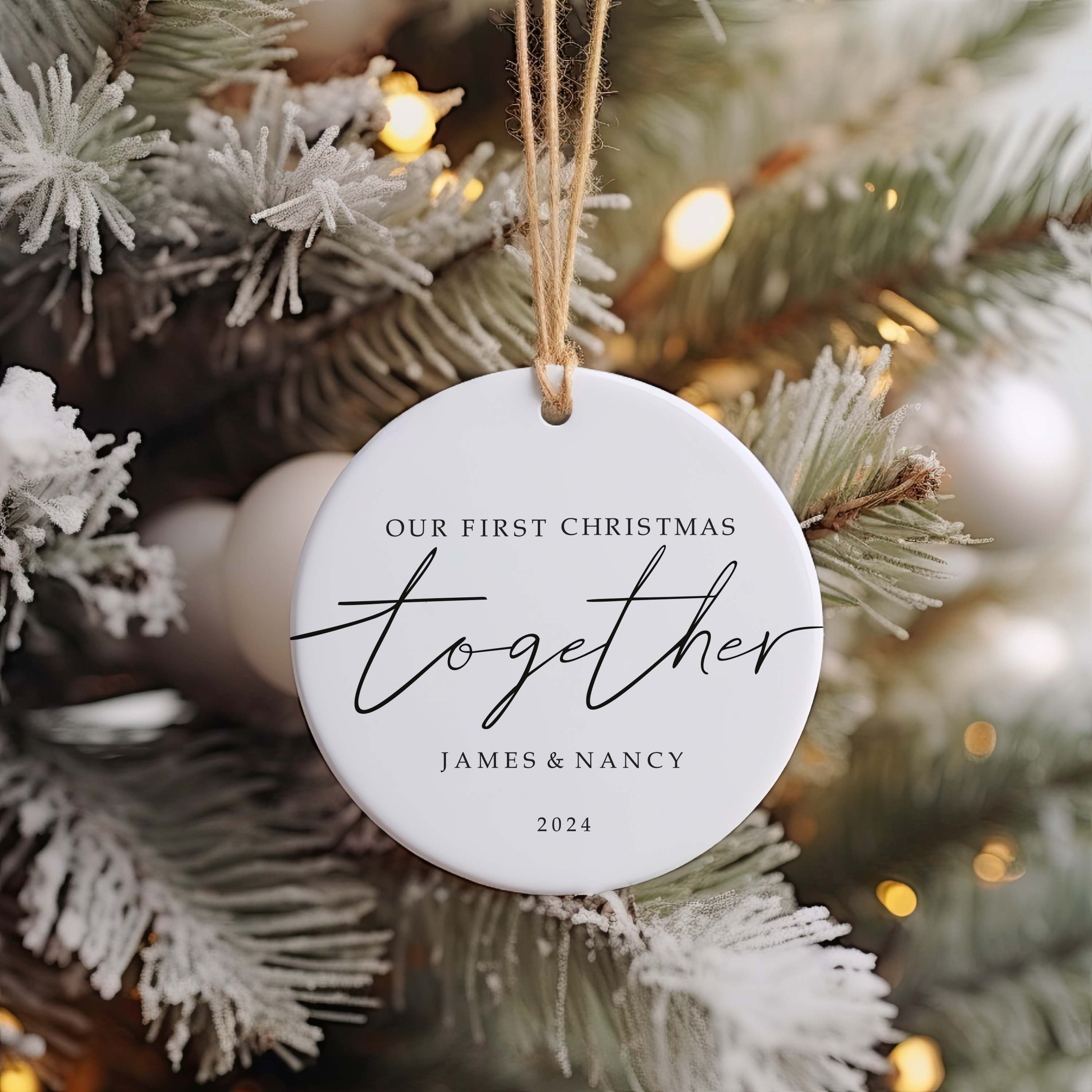 Couples Christmas Ornament - Our First Christmas Together - Personalized