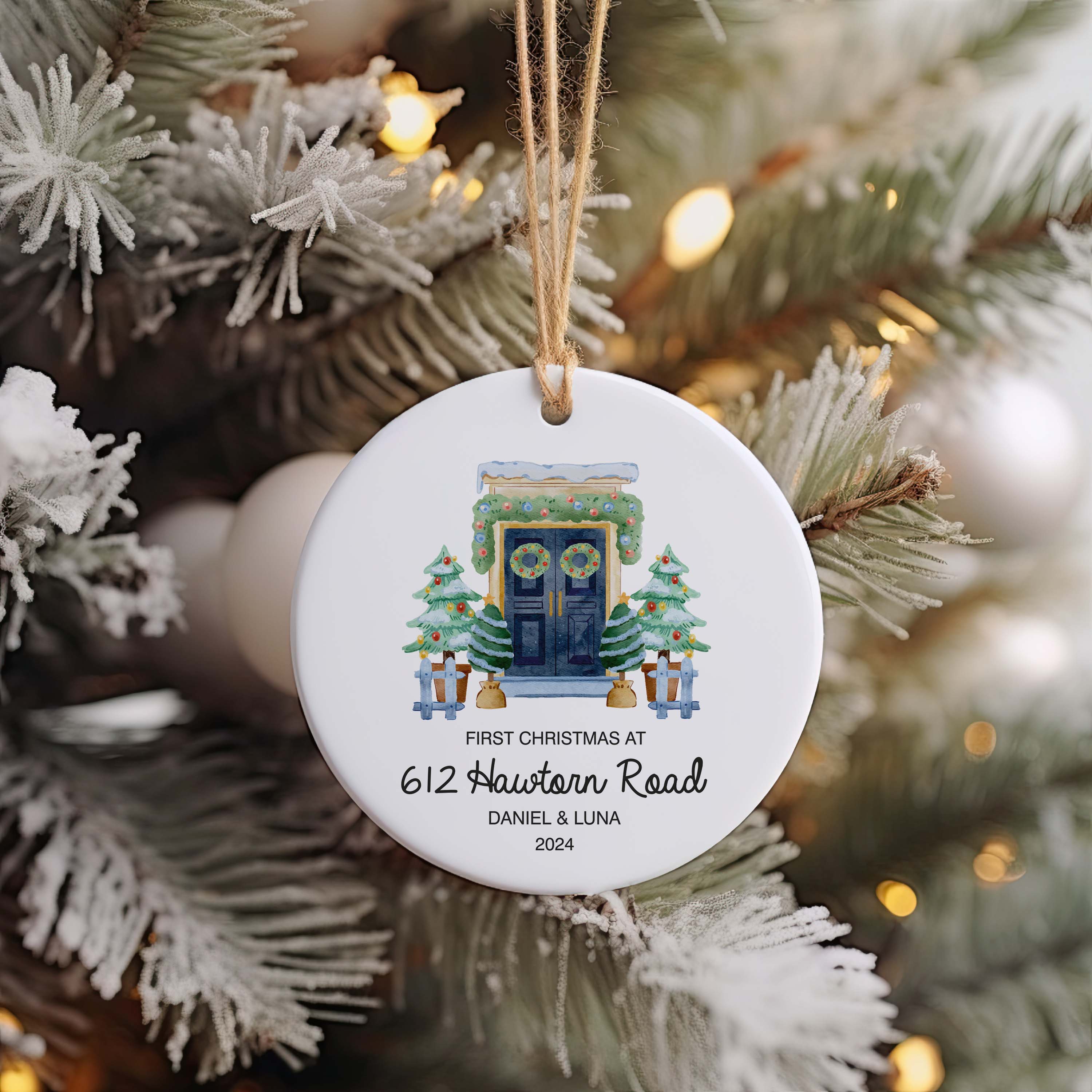 Personalized New Home Ornament - New Home Christmas Ornament - First Christmas At Address Ornament 2025 - Realtor Closing Gift