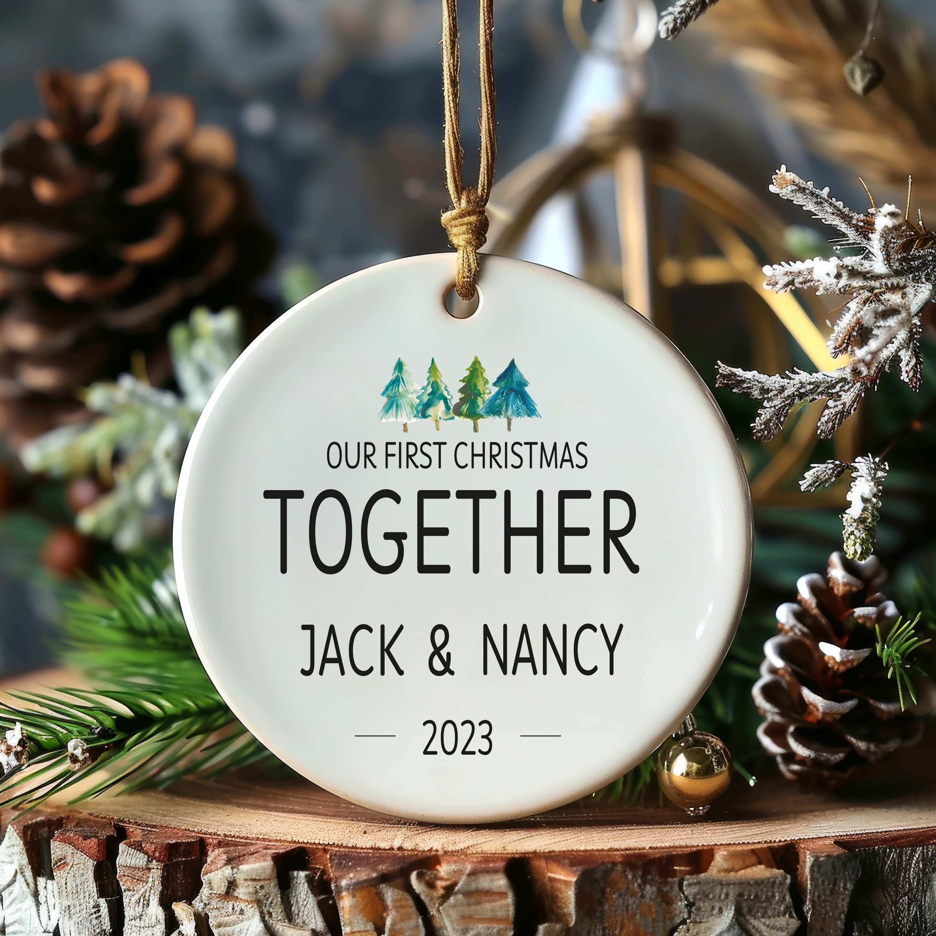 Couples Christmas Ornament - Our First Christmas Together - Personalized First Christmas Together - New Couple Gift