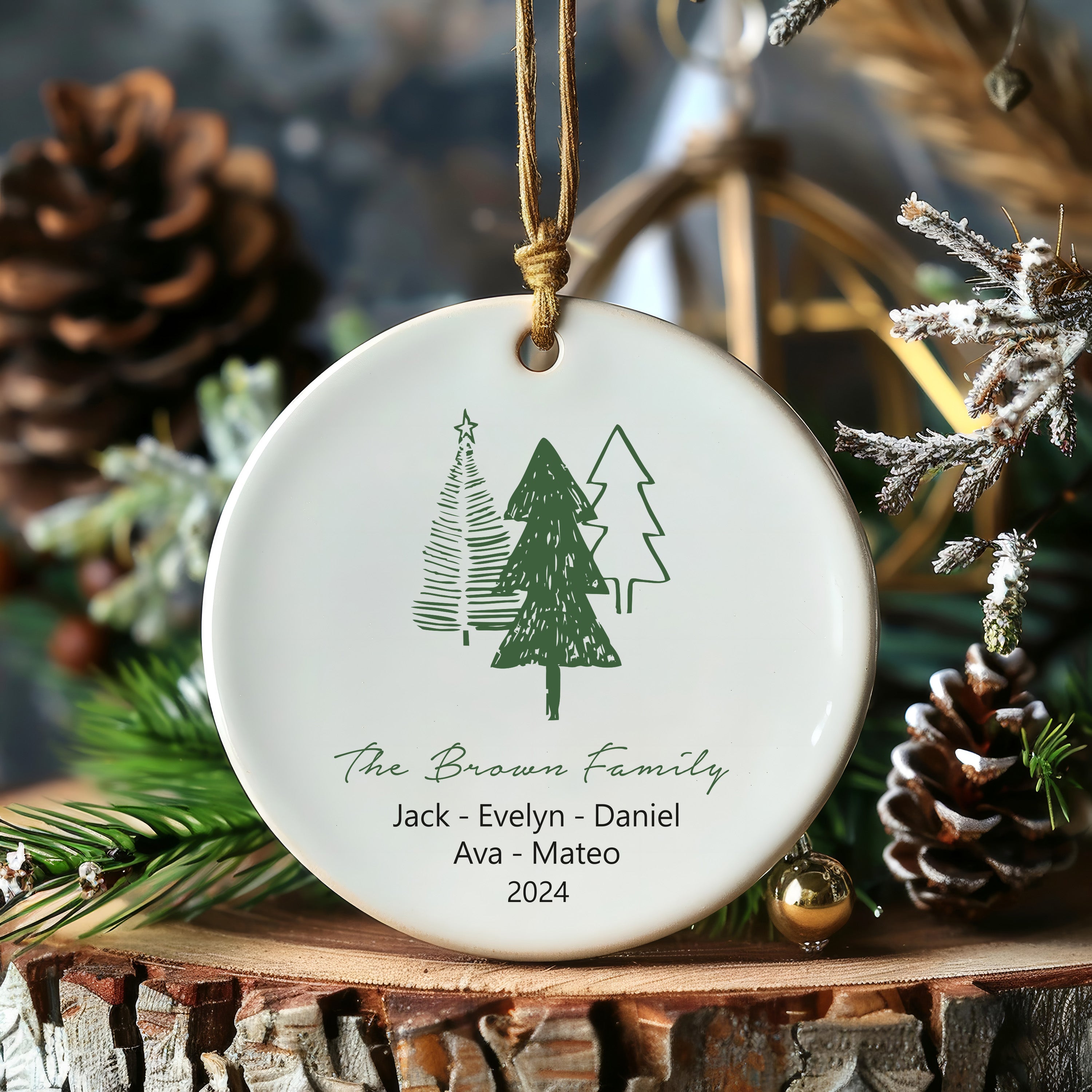 Family of Four Christmas Ornament - New Baby 2025 - Personalized Family Keepsake (Kopya)
