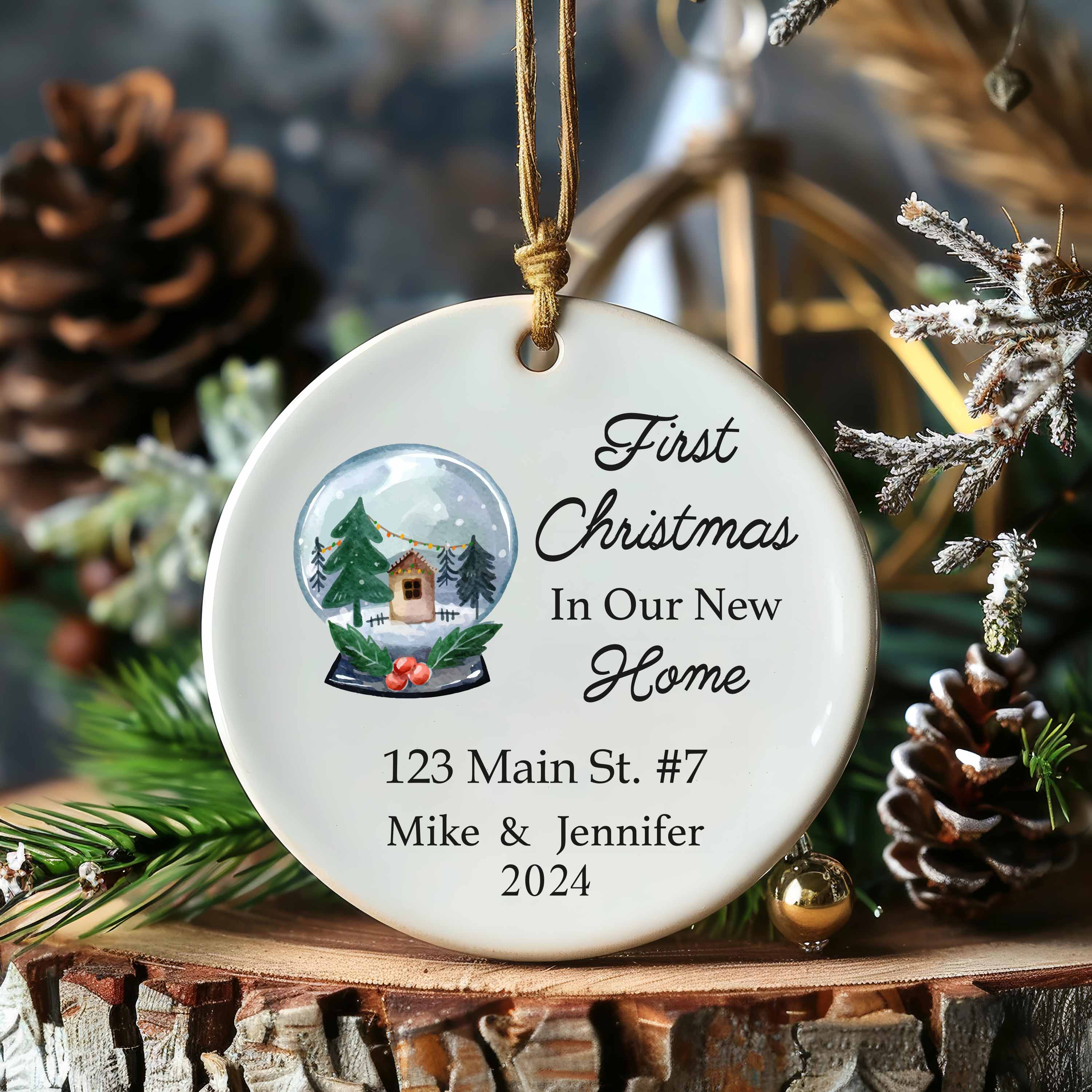 New House Ornament Personalized - First Home Christmas Ornament - New House Ornament - Realtor Closing Gift