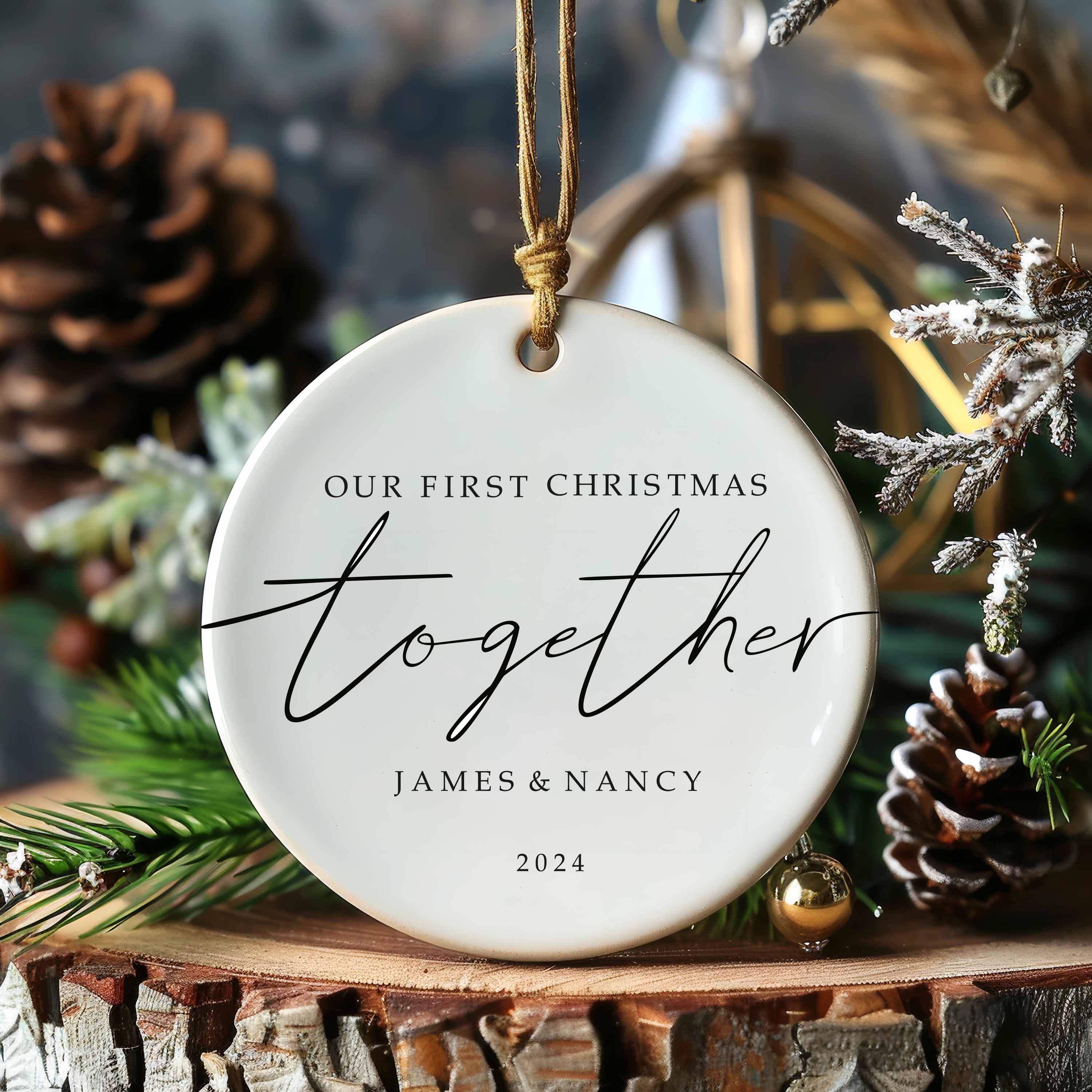 Couples Christmas Ornament - Our First Christmas Together - Personalized