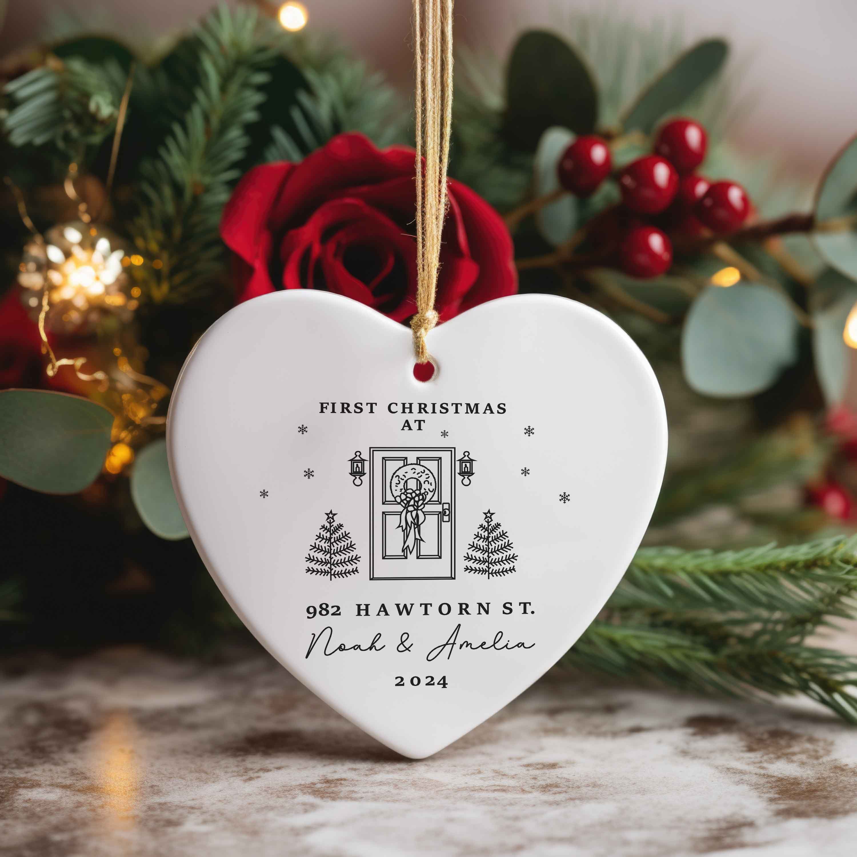 New Home Ornament - Personalized New Home Keepsake - First Christmas At Address Ornament 2025