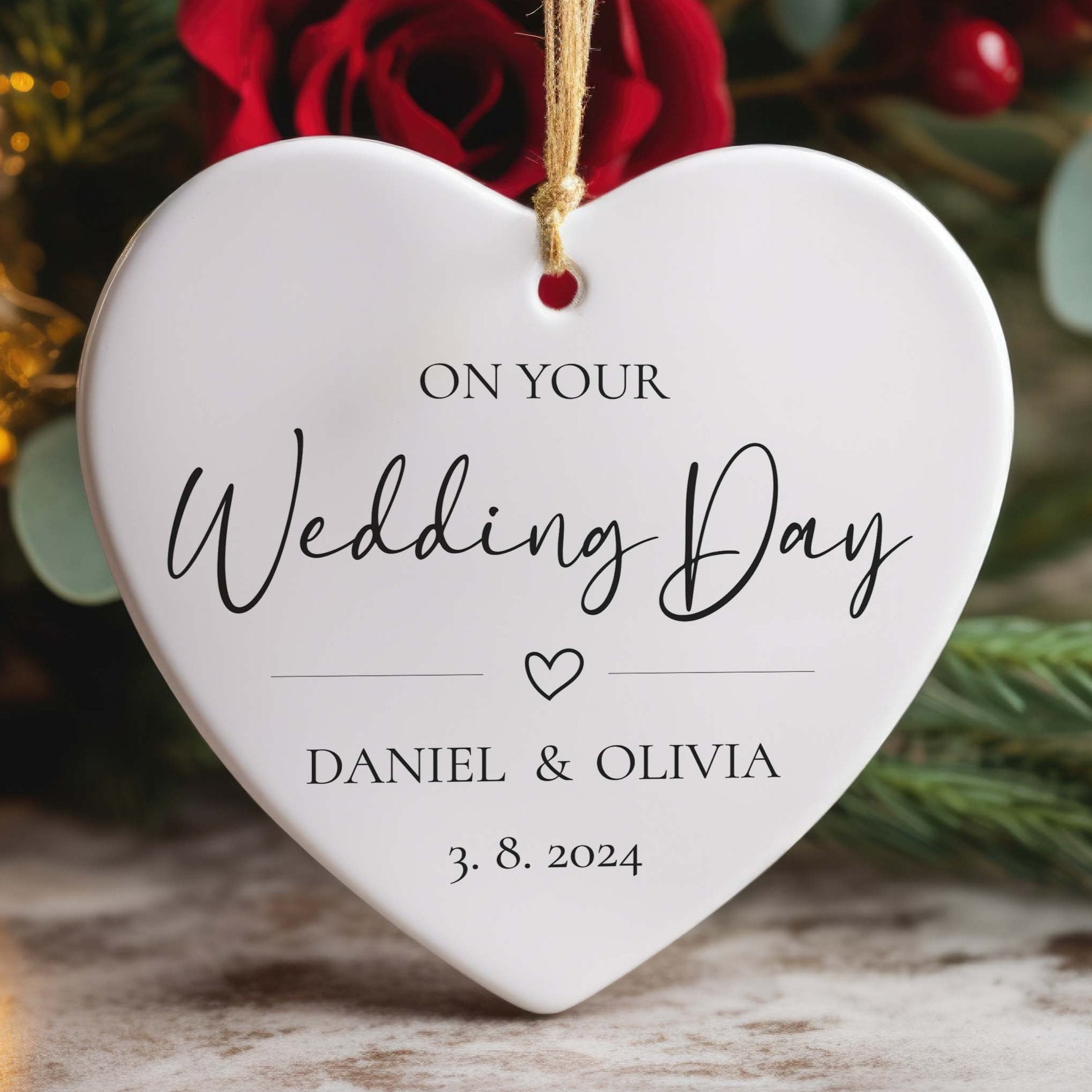 Wedding Day Ornament - Marriage Christmas Ornament - Personalized Wedding Gift 2025