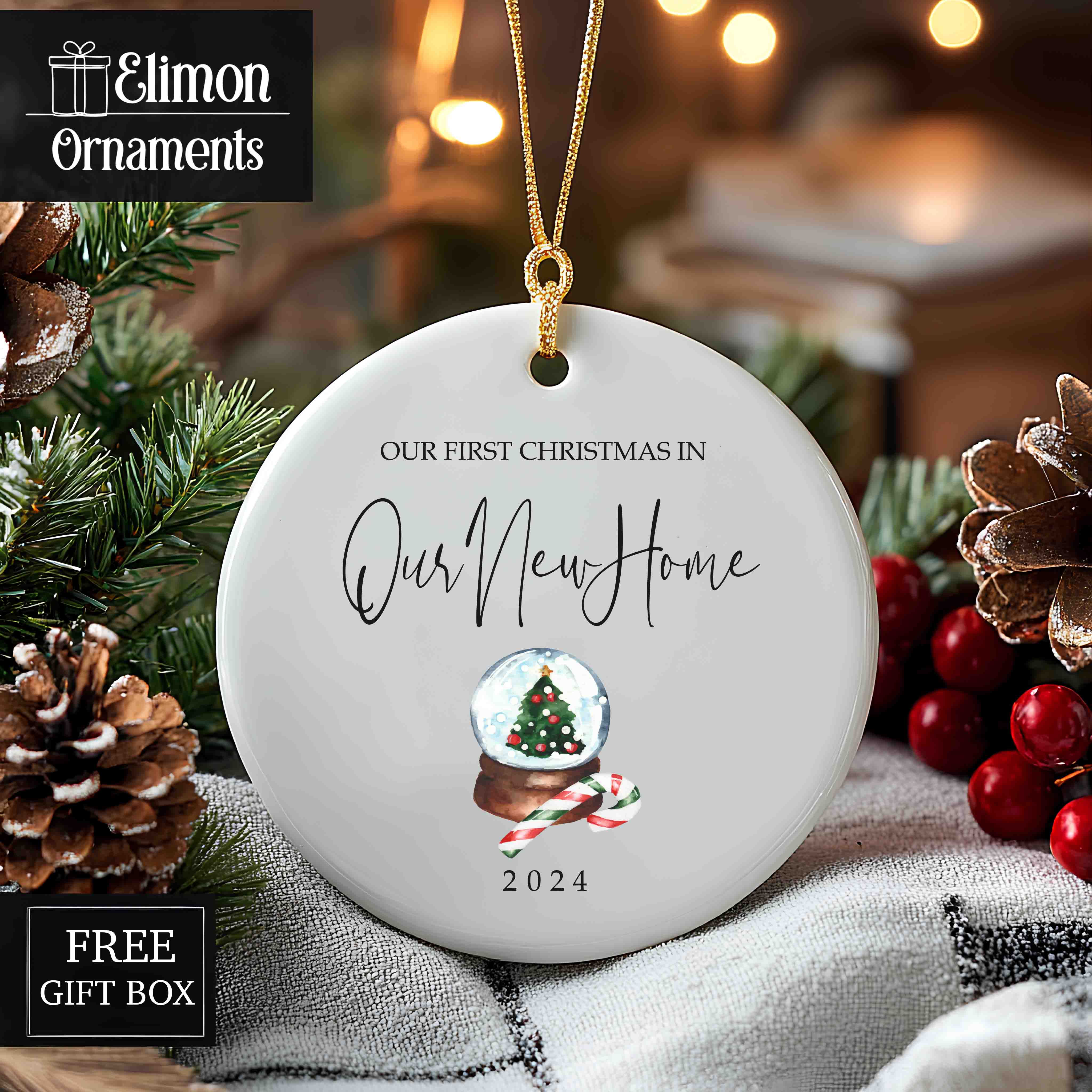 New Home Ornament - Our First Christmas in Our New Home - Personalized New House Ornament