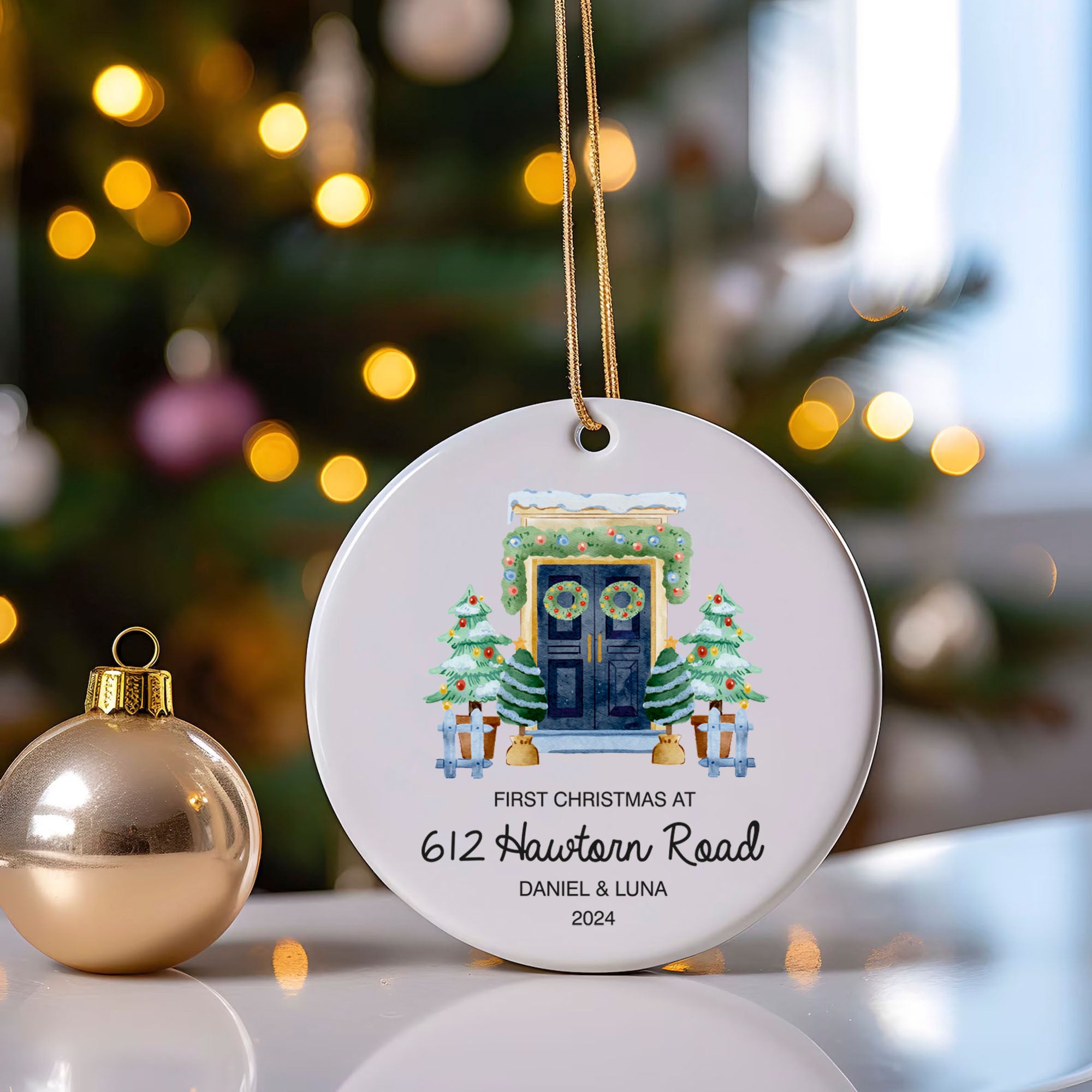 Personalized New Home Ornament - New Home Christmas Ornament - First Christmas At Address Ornament 2025 - Realtor Closing Gift