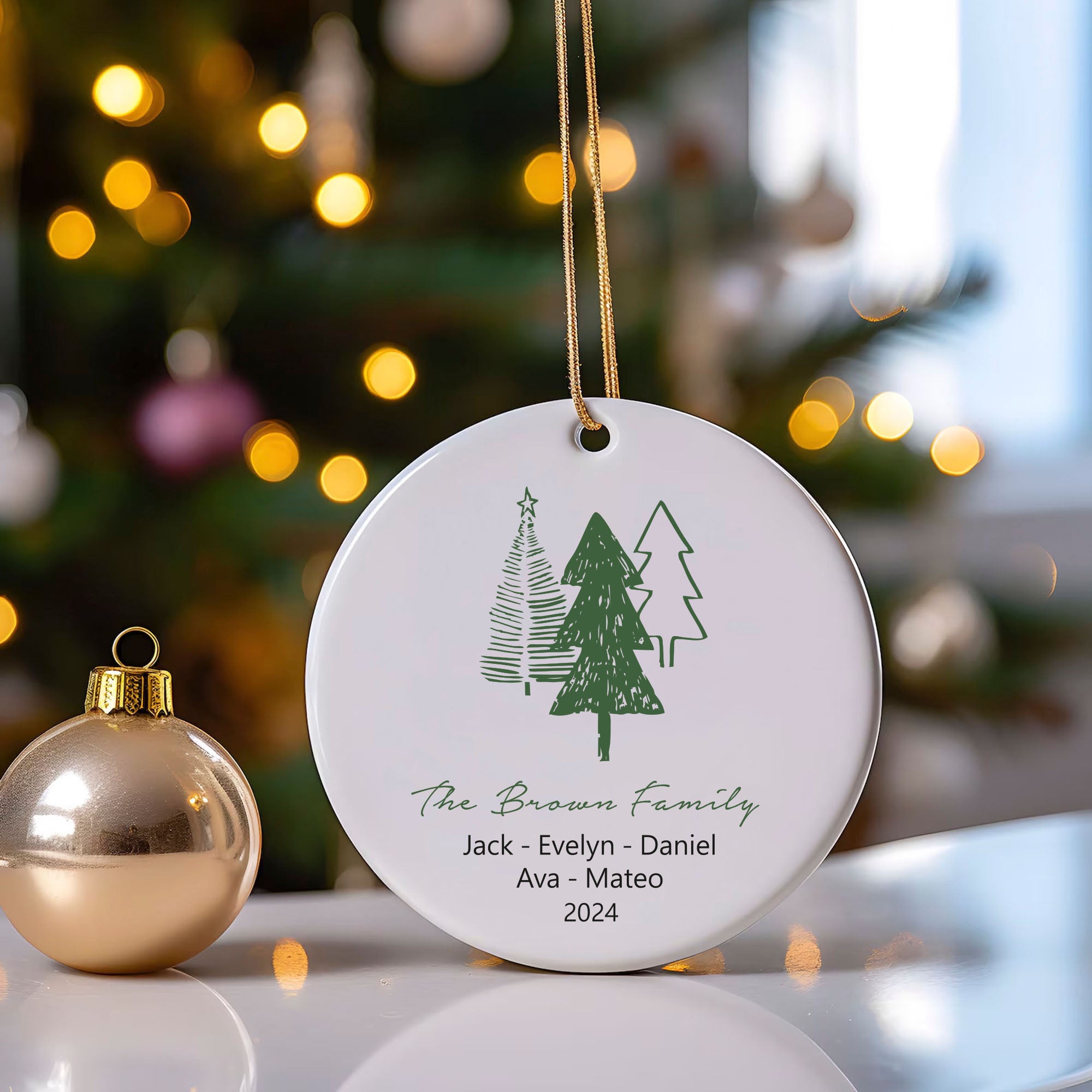 Family of Four Christmas Ornament - New Baby 2025 - Personalized Family Keepsake (Kopya)
