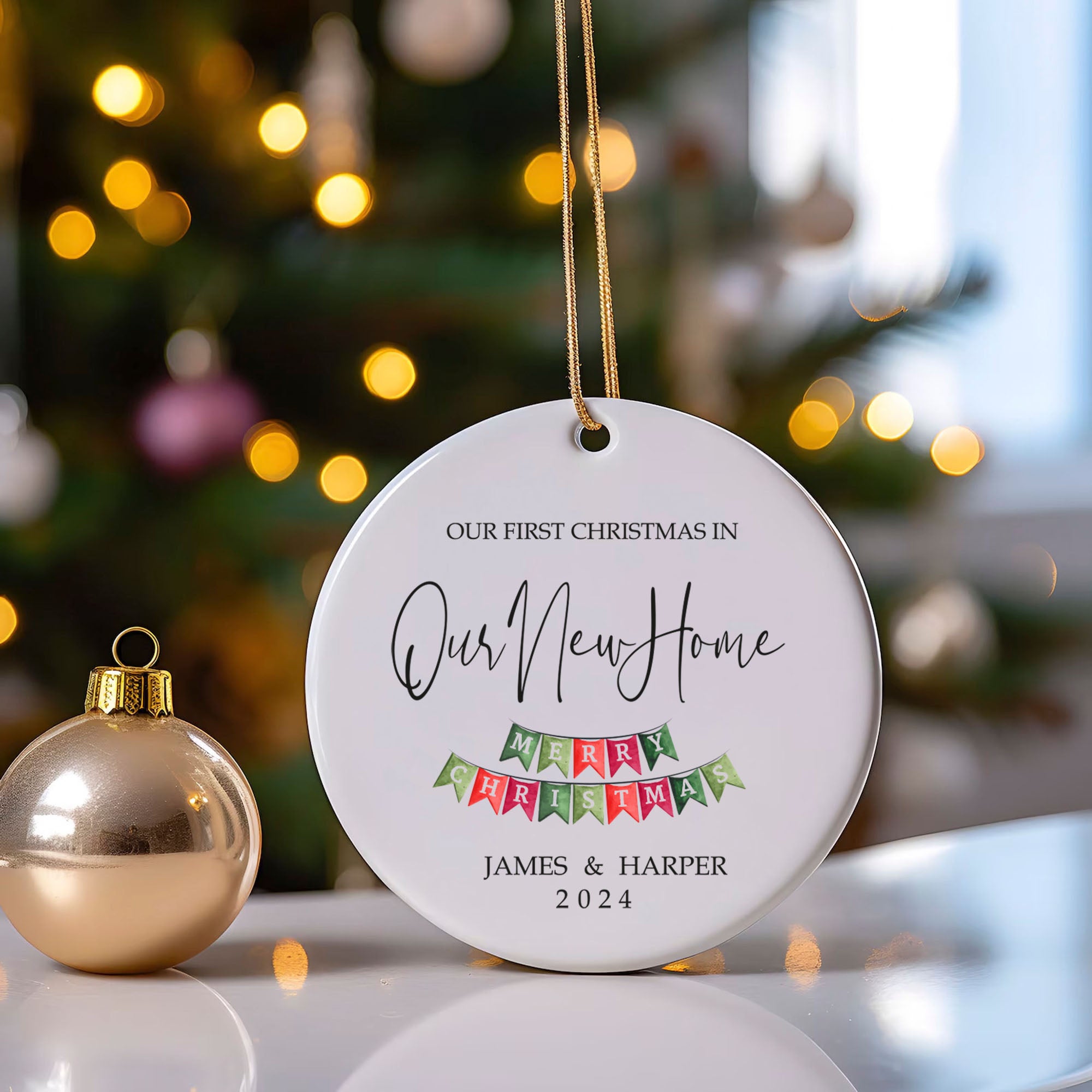 Personalized New Home Ornament - Our First Christmas in Our New Home - New House Ornament - Realtor Closing Gift
