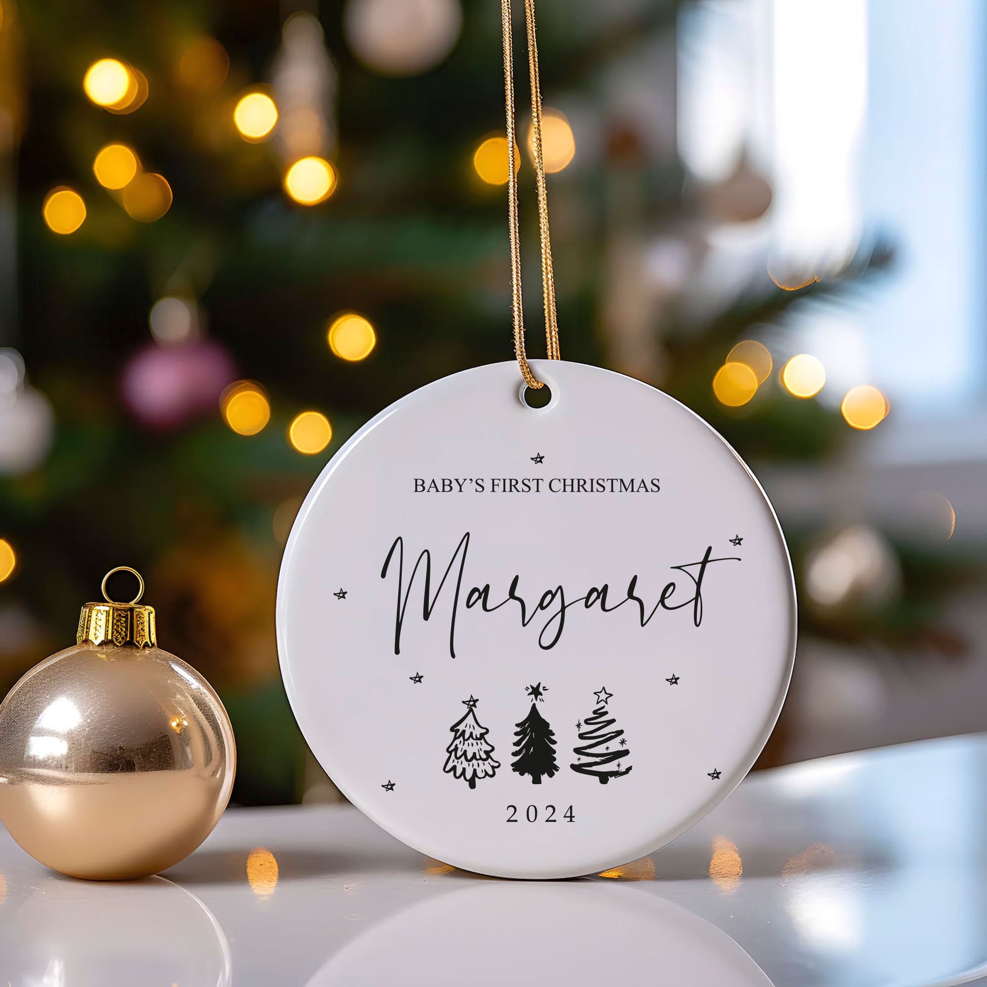 Baby's First Christmas Ornament - Personalized Baby Name Christmas Ornament - Custom Baby Name Christmas Ornament