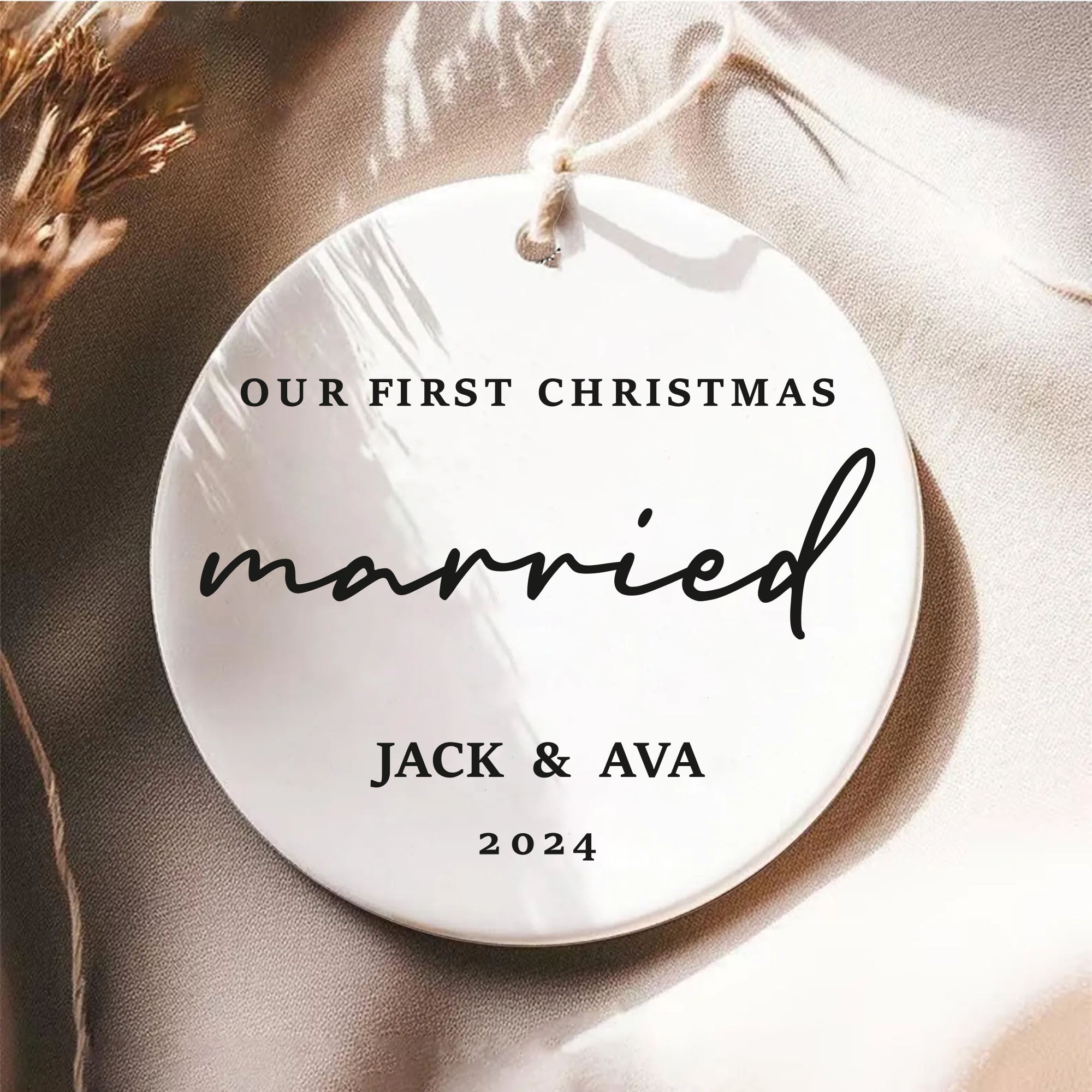 First Christmas Married Ornament - Mr and Mrs Tree Christmas Ornament - Our First Christmas Married as Mr and Mrs Ornament - Personalized