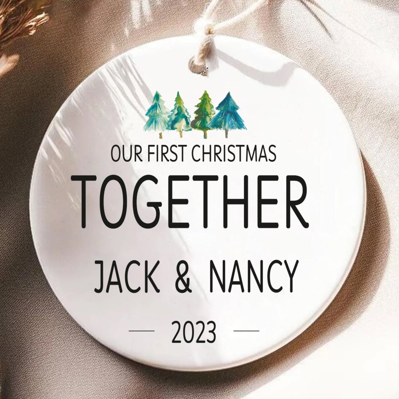 Couples Christmas Ornament - Our First Christmas Together - Personalized First Christmas Together - New Couple Gift