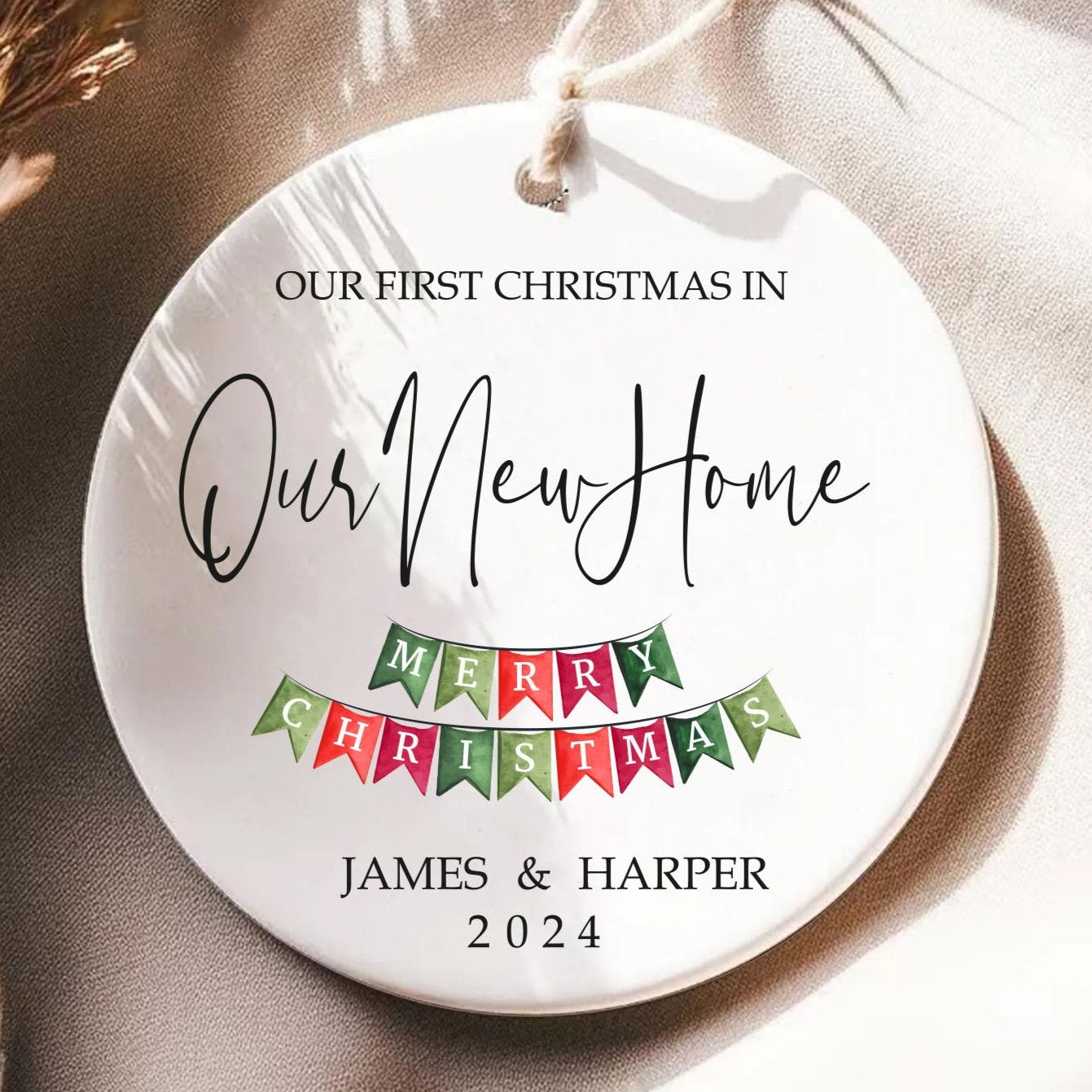Personalized New Home Ornament - Our First Christmas in Our New Home - New House Ornament - Realtor Closing Gift