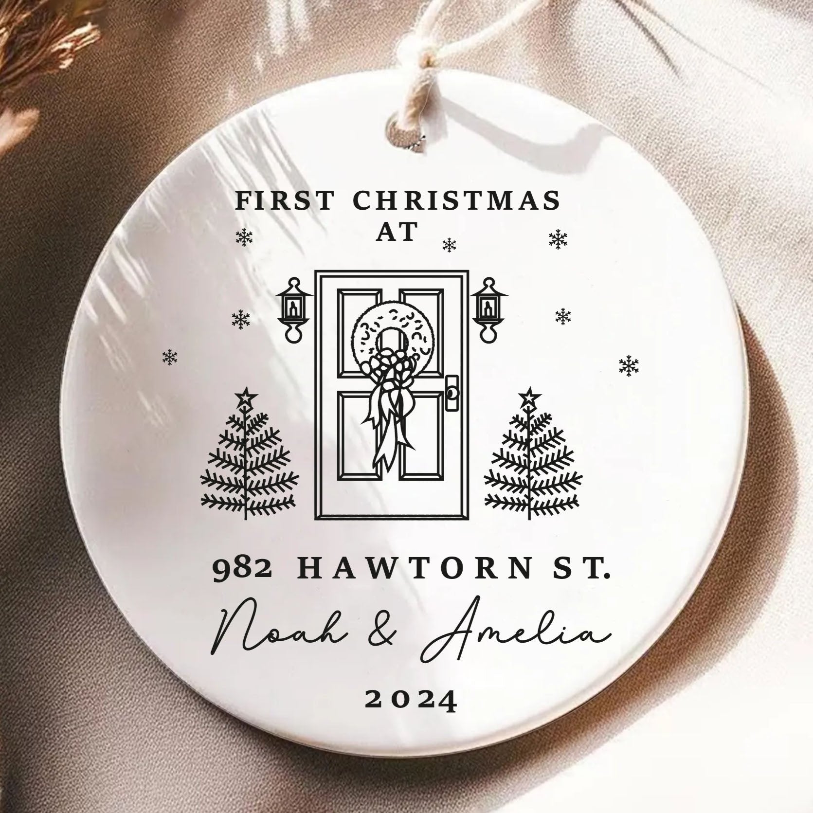 New Home Ornament - Personalized New Home Keepsake - First Christmas At Address Ornament 2025