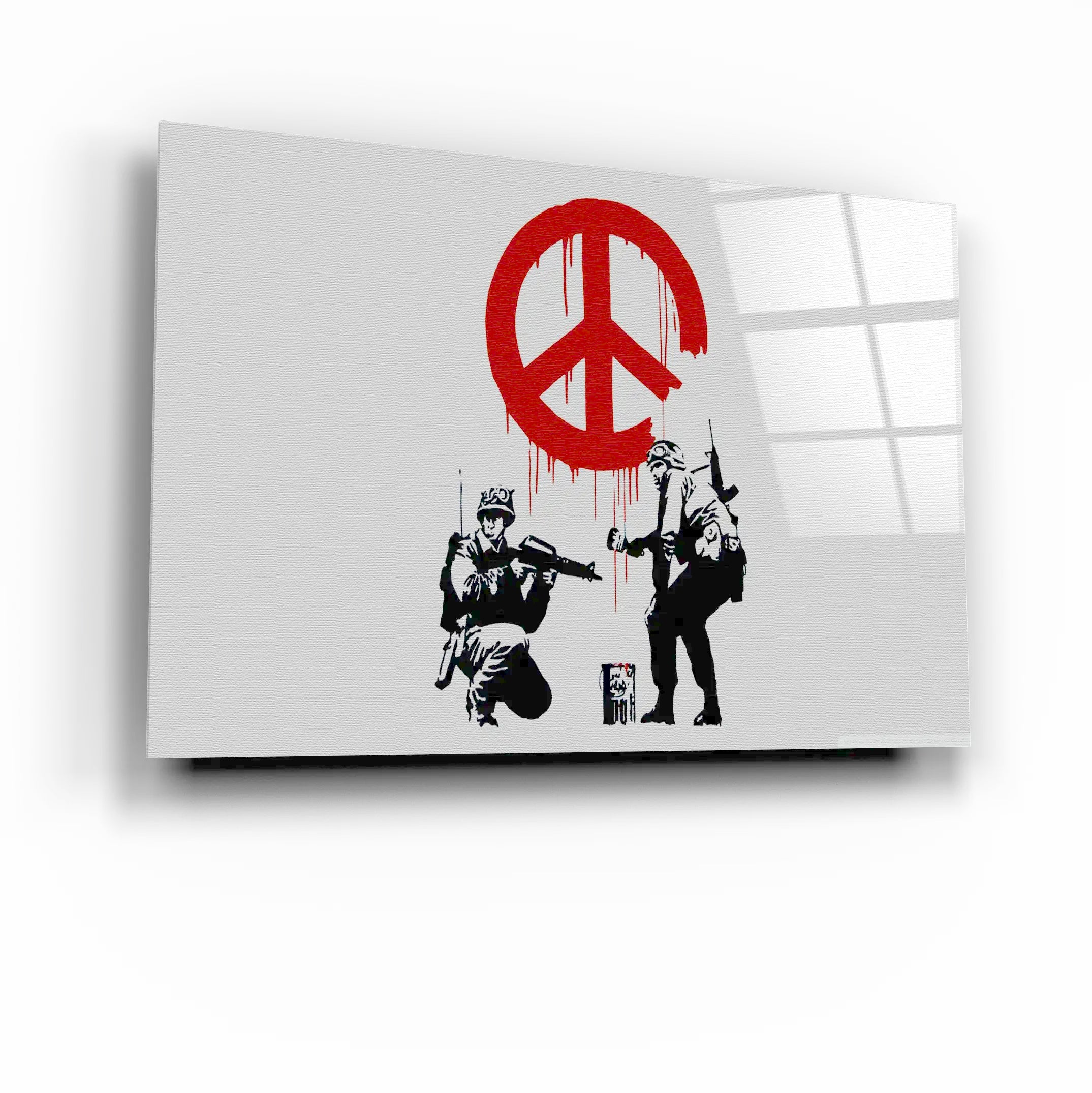 Banksy Anti War Glass Printing Wall Art