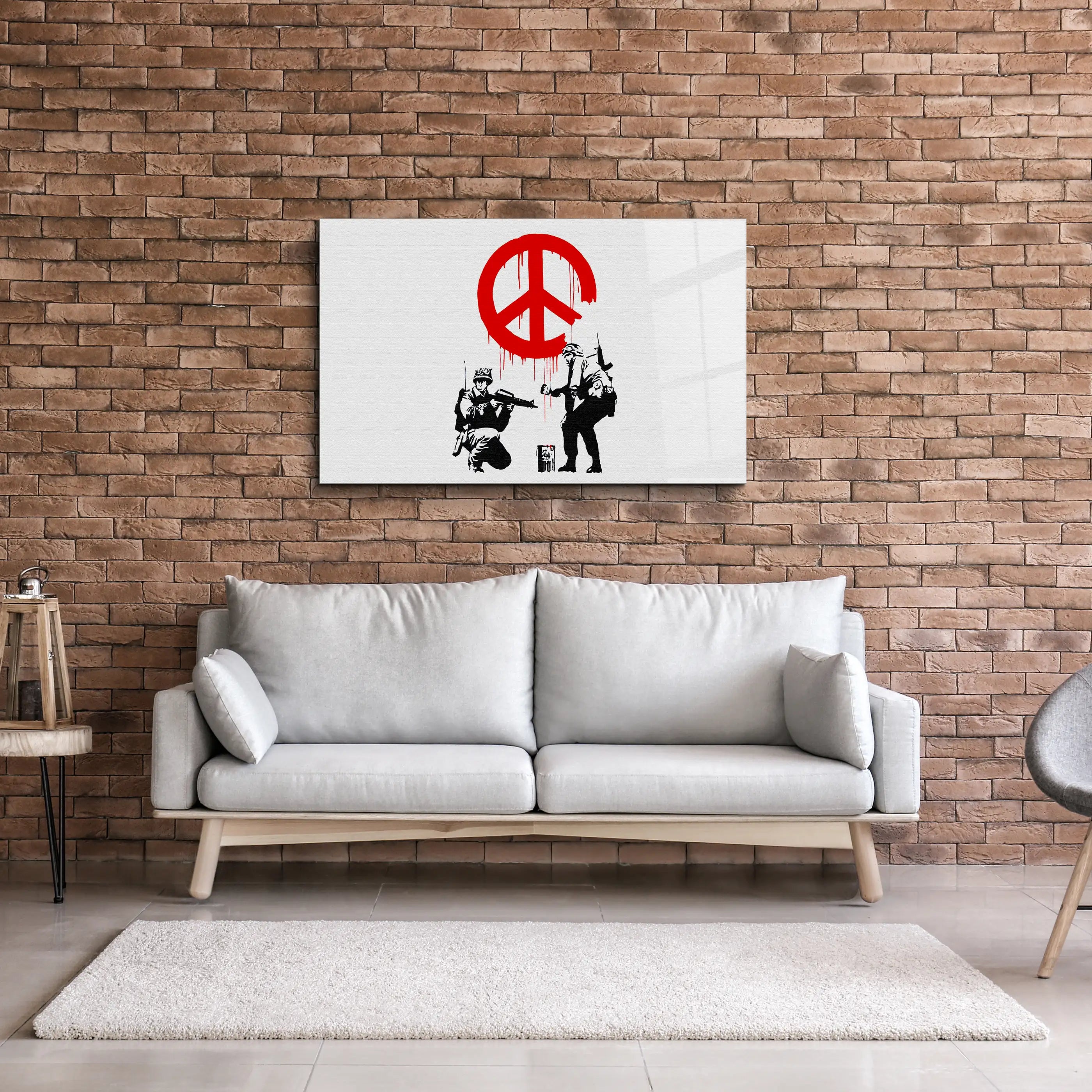 Banksy Anti War Glass Printing Wall Art