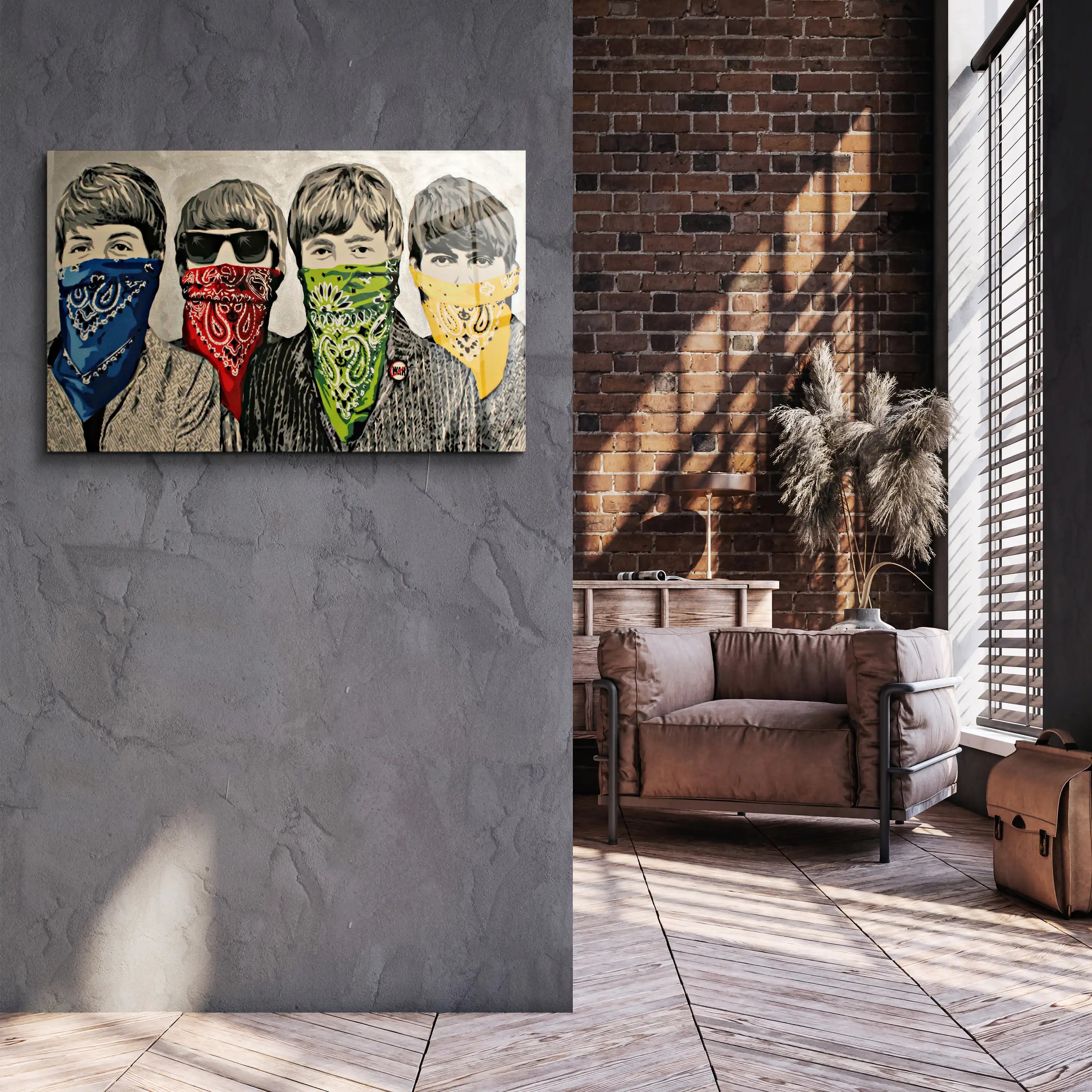 Banksy Beatles Glass Printing Wall Art