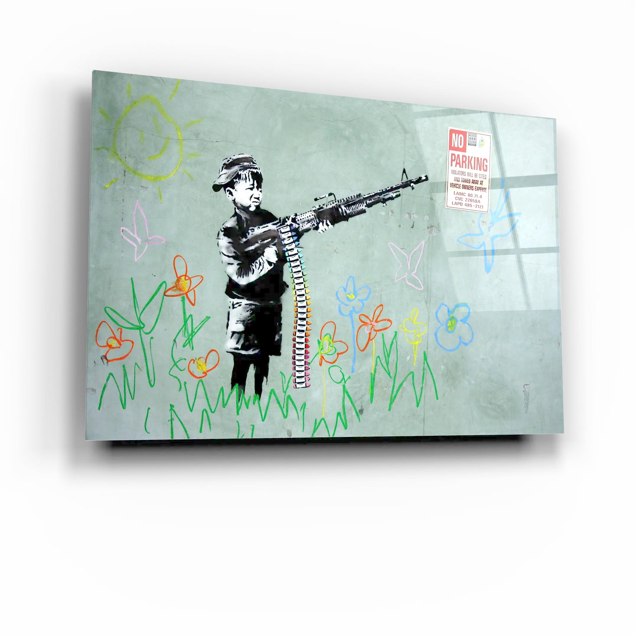 Banksy No Parking Glass Printing Wall Art