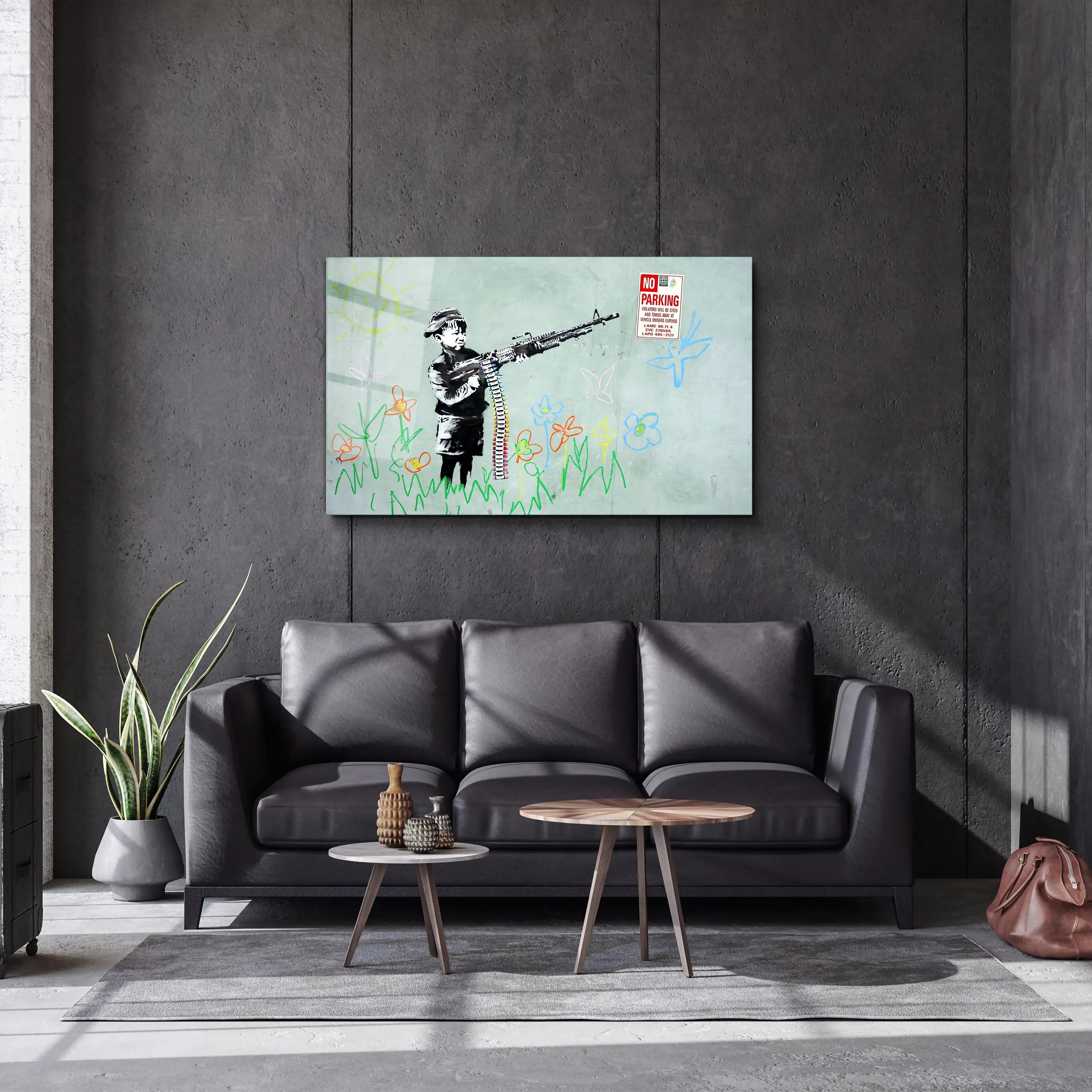 Banksy No Parking Glass Printing Wall Art