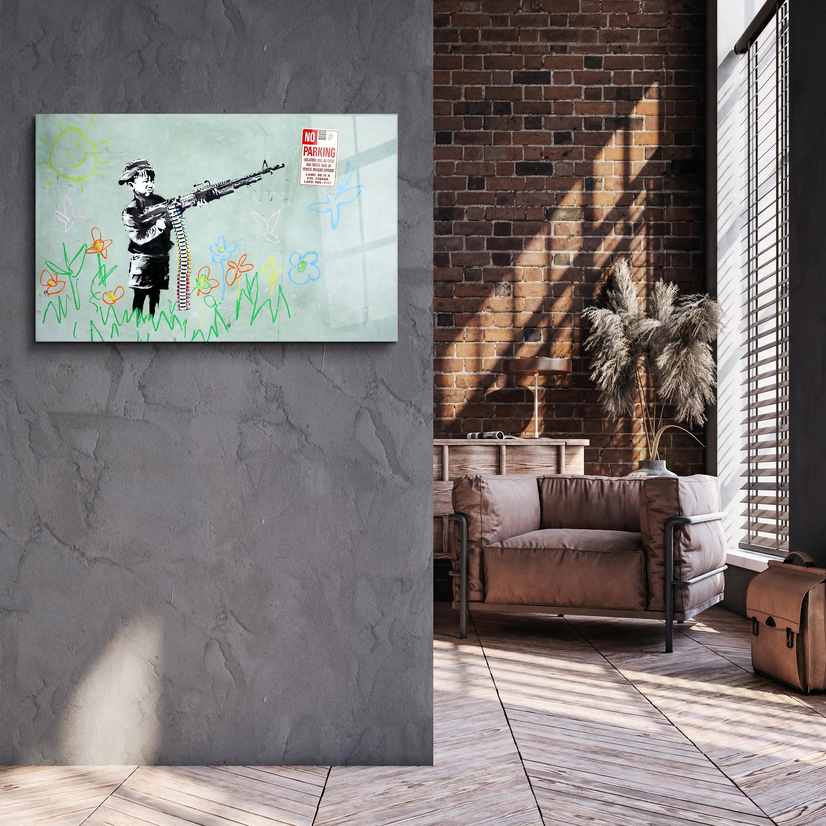Banksy No Parking Glass Printing Wall Art
