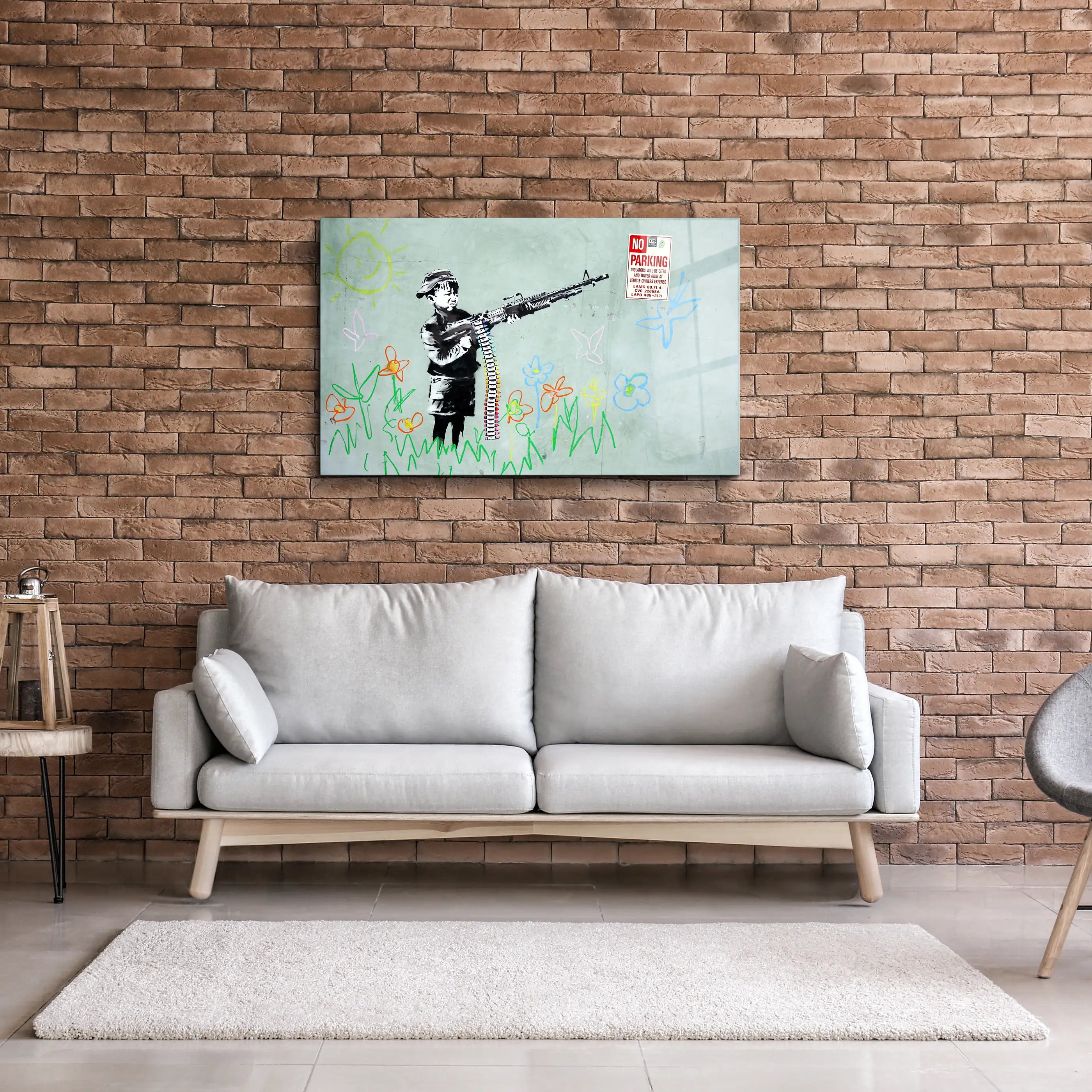 Banksy No Parking Glass Printing Wall Art