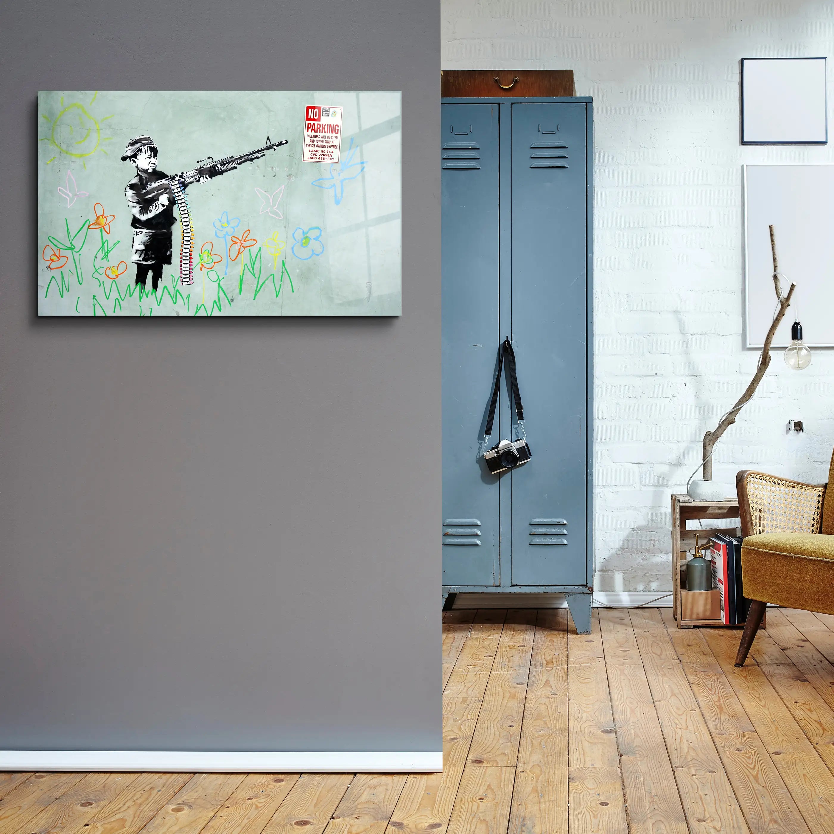 Banksy No Parking Glass Printing Wall Art