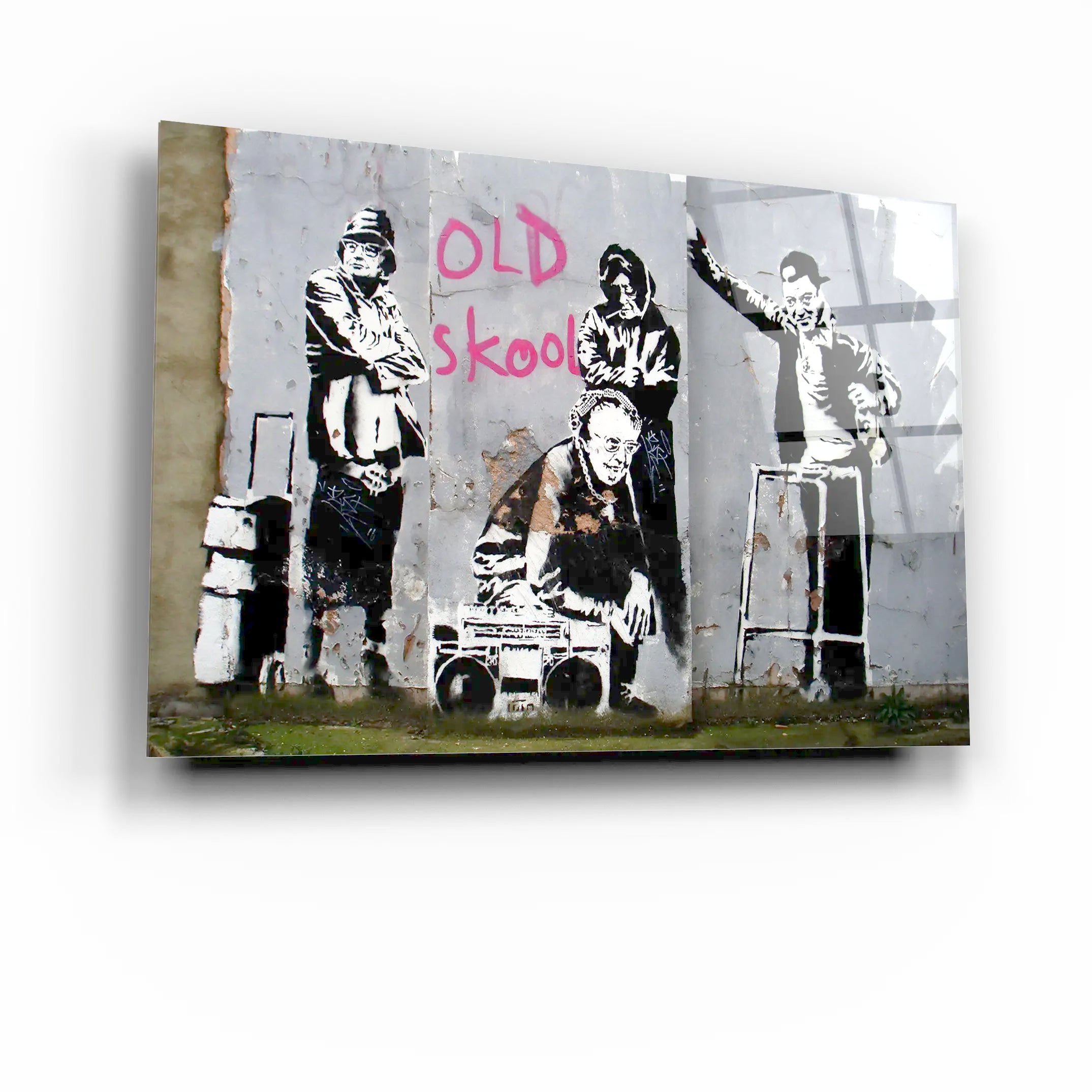 Banksy  Old skool Glass Printing Wall Art