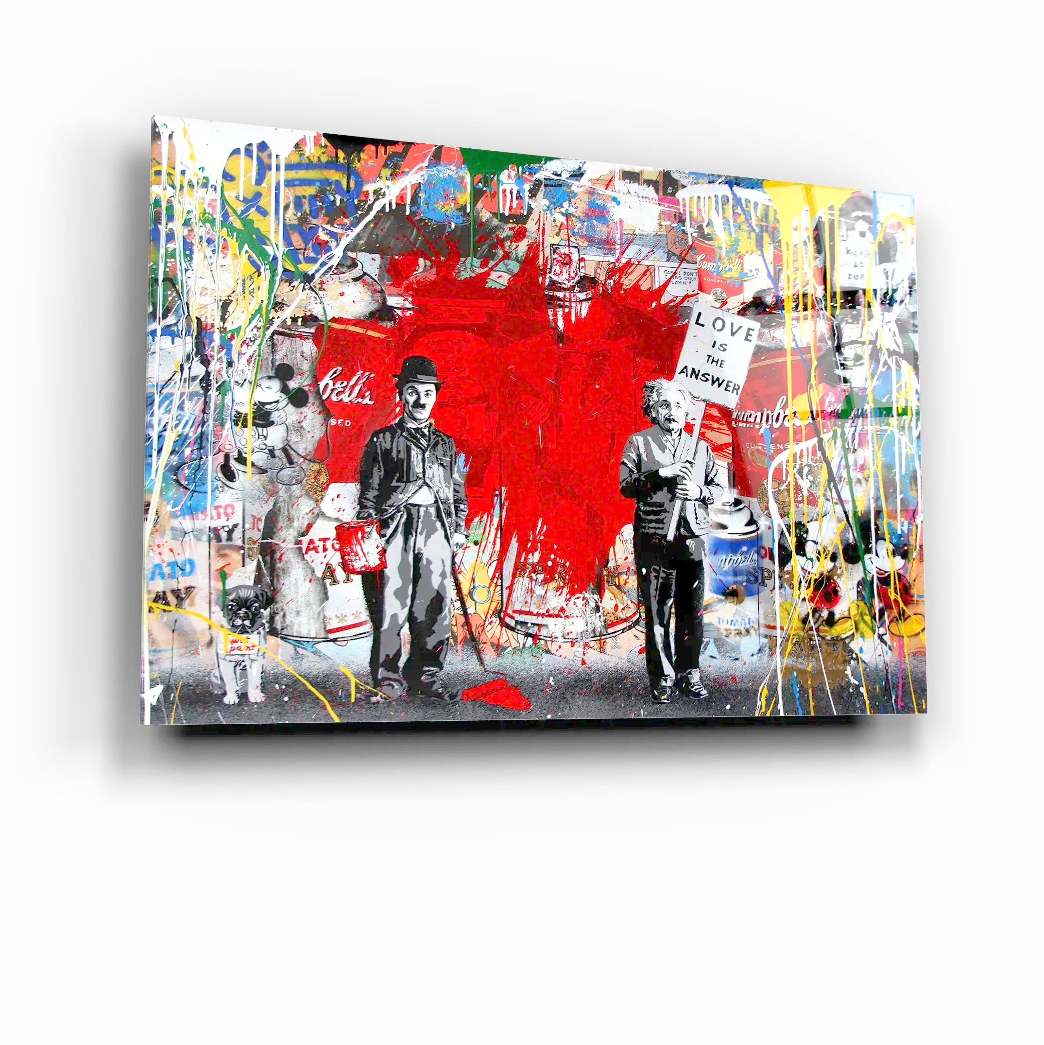 Banksy Red Love Glass Wall Art