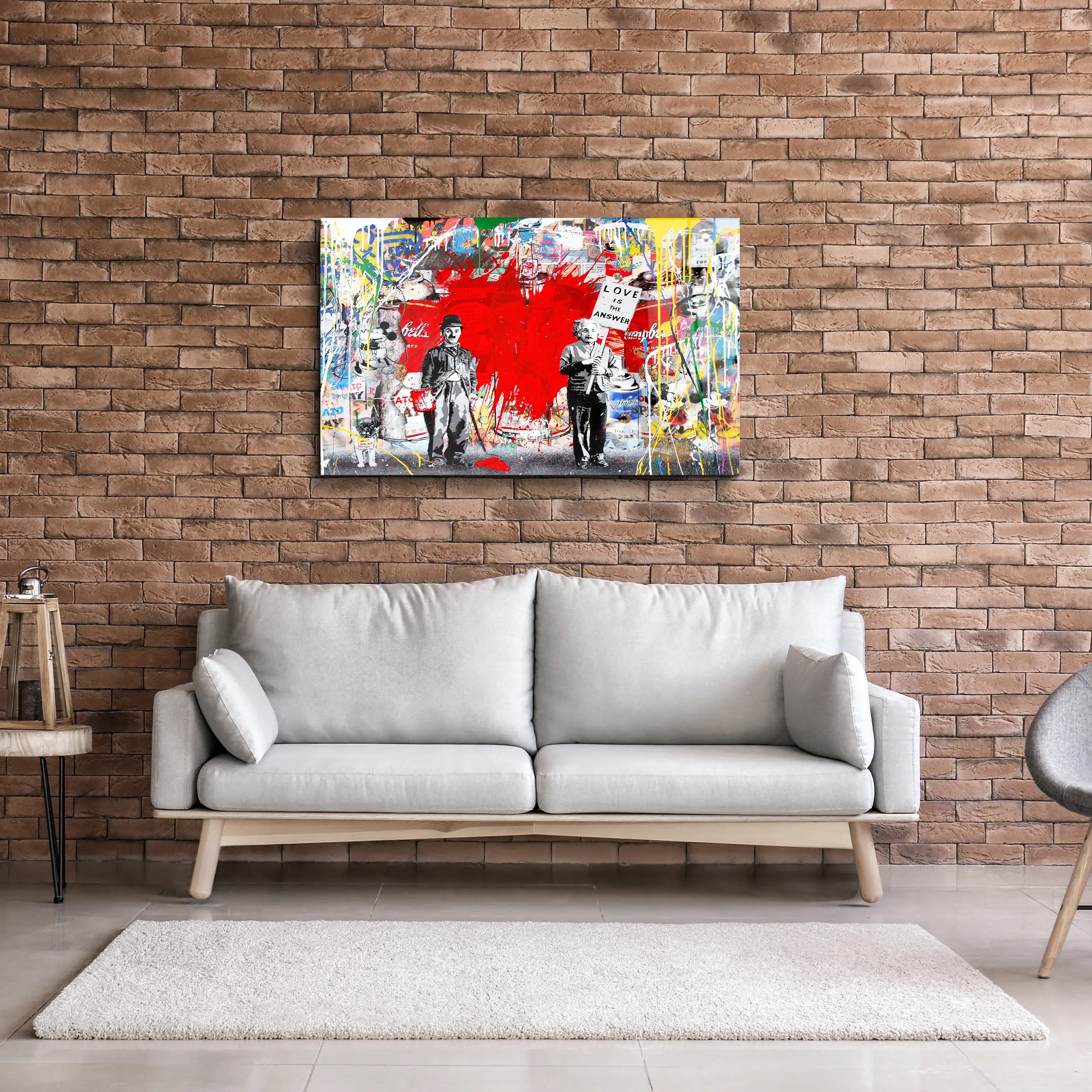 Banksy Red Love Glass Wall Art