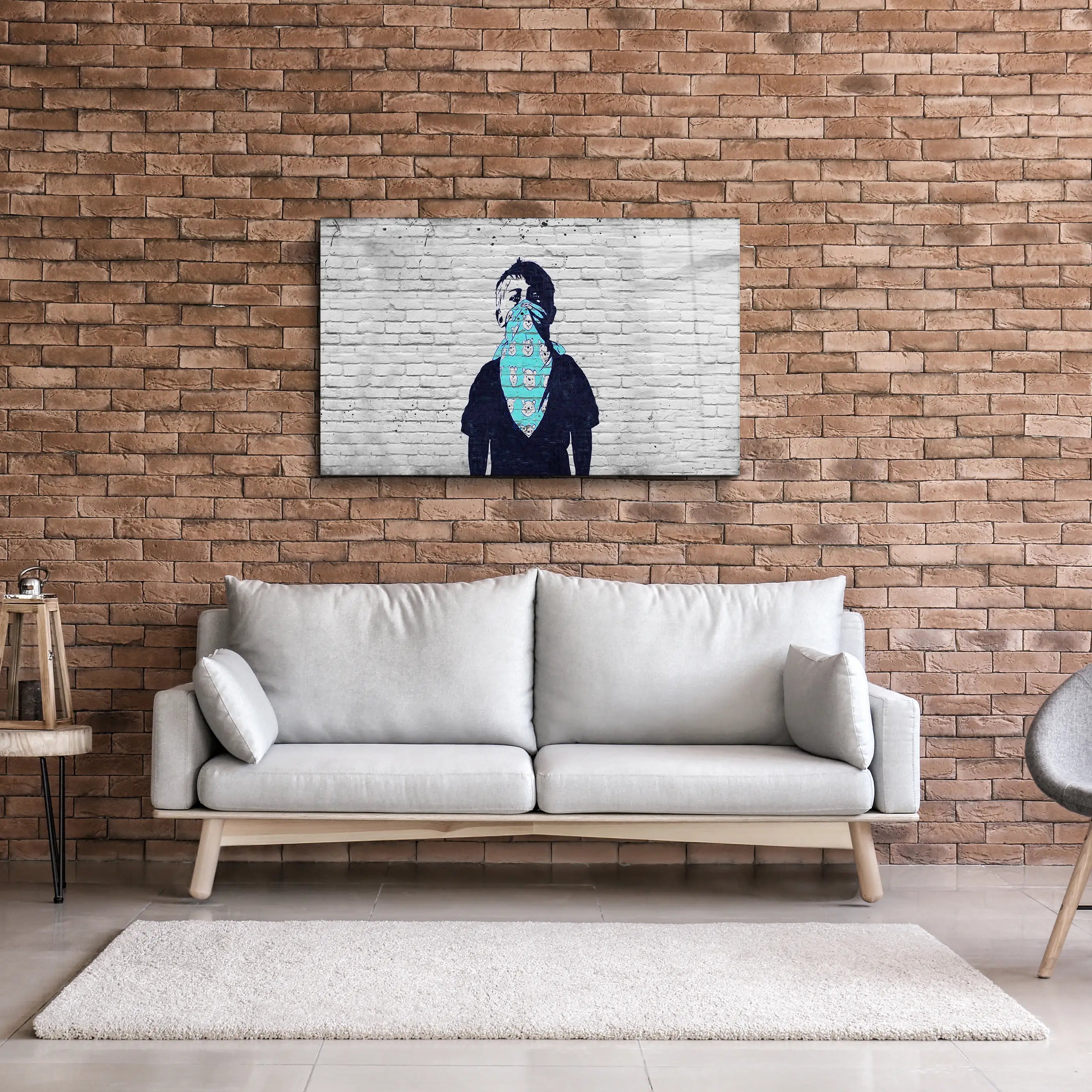 Banksy Winnie Pooh Glass Wall Art