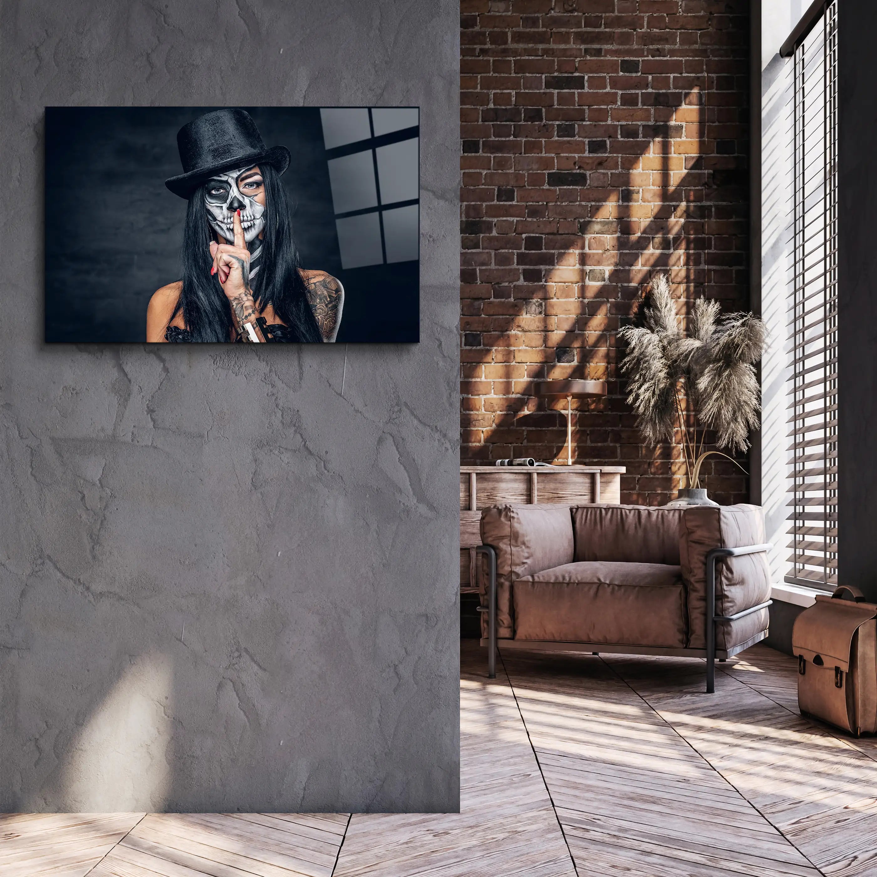 Day of The Dead Glass Printing Wall Art