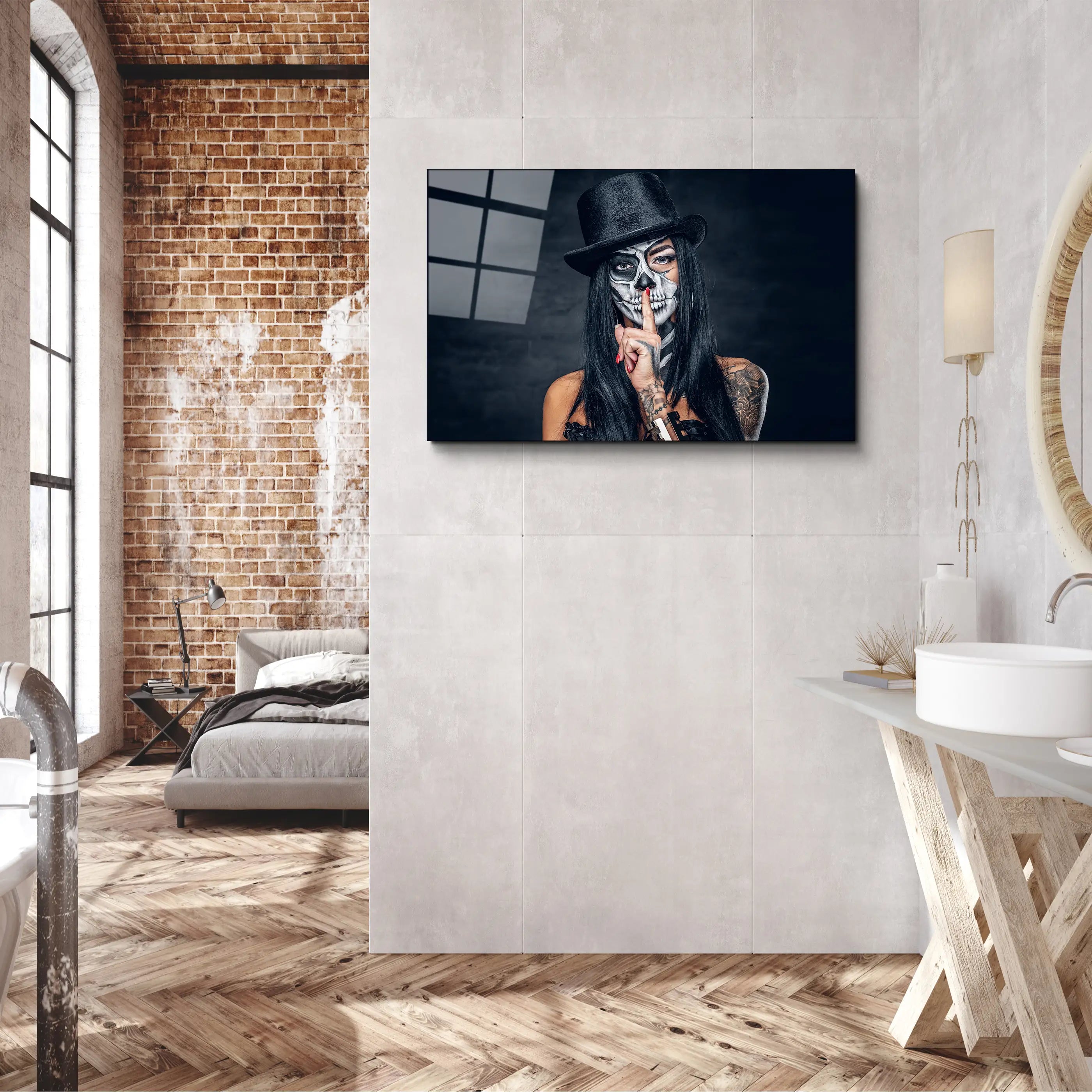 Day of The Dead Glass Printing Wall Art