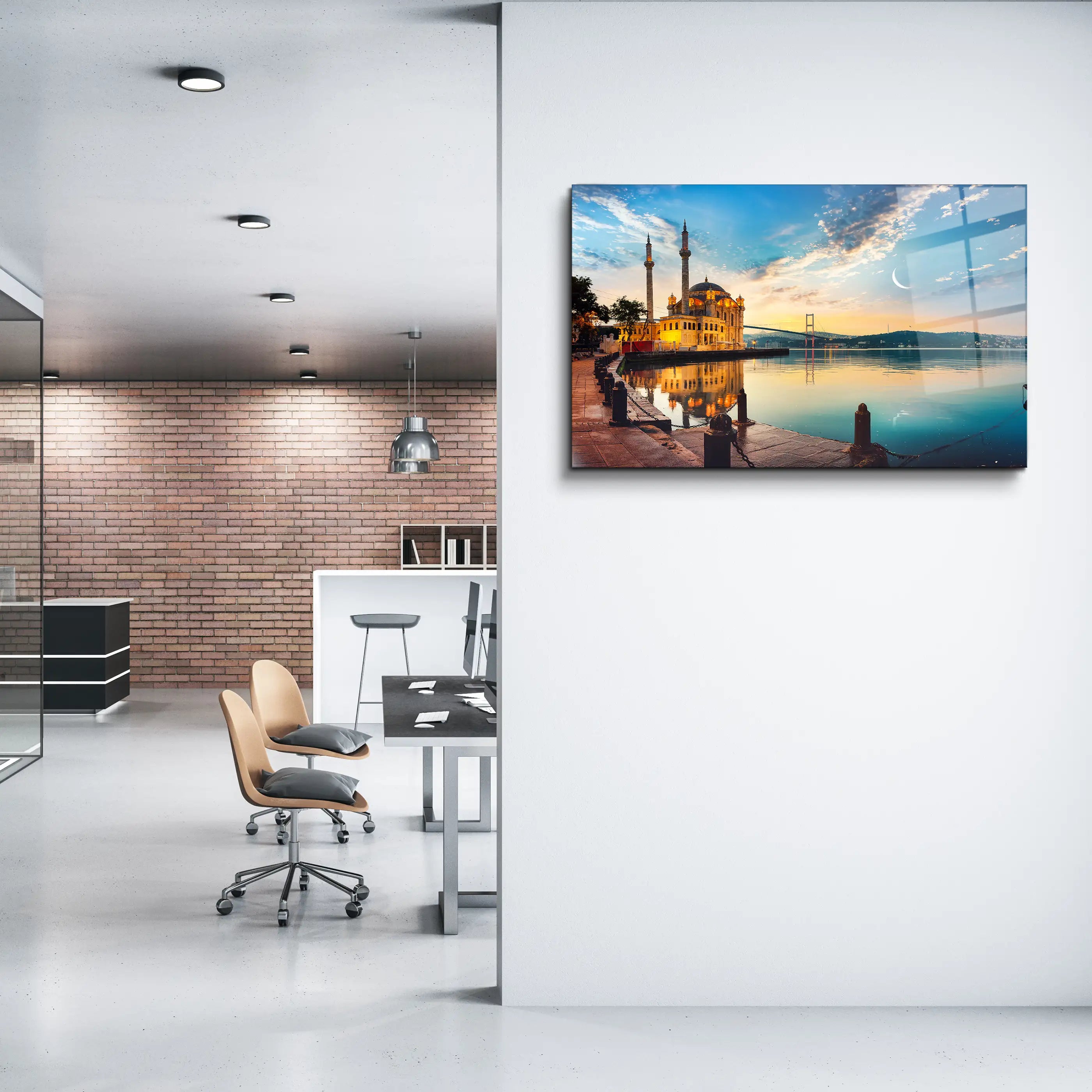 Istanbul Bosphorus Glass Wall Art