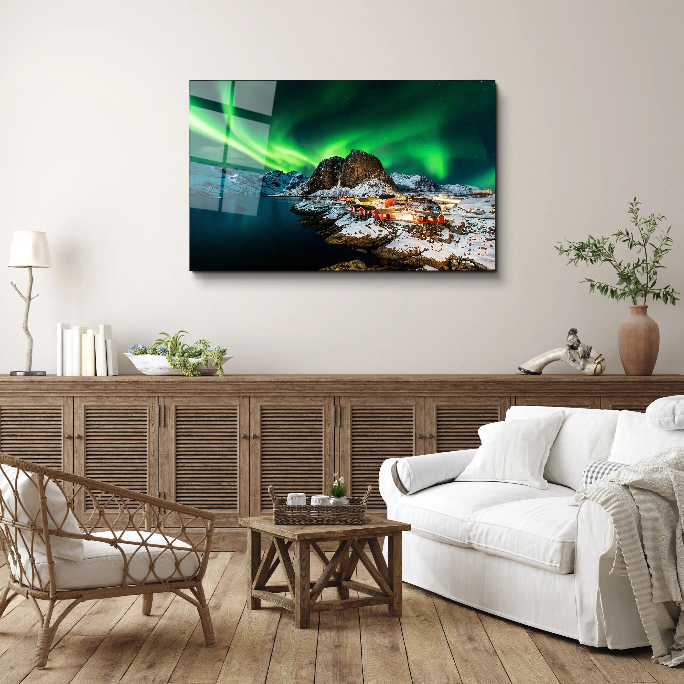 Northern Lights Glass Wall Art