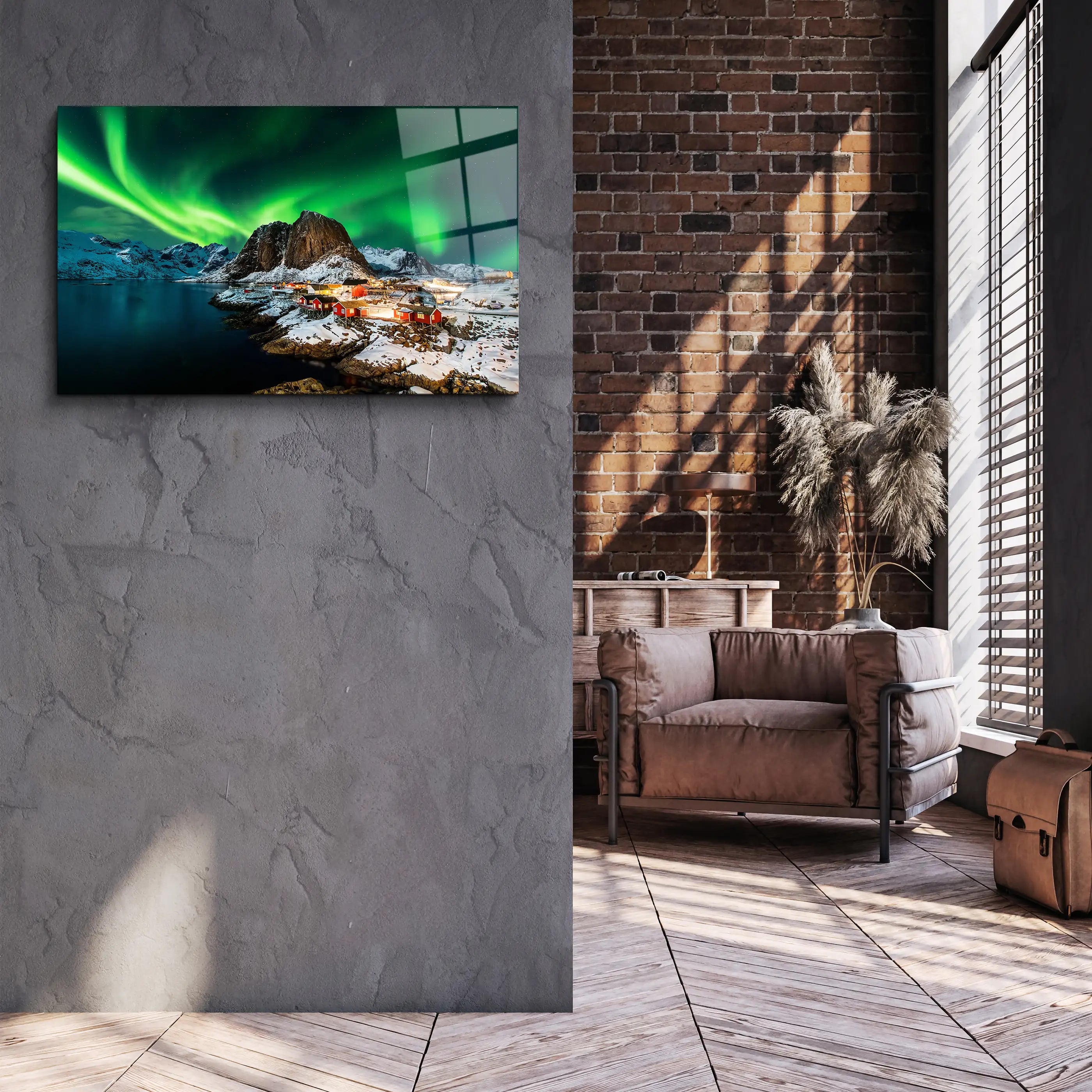 Northern Lights Glass Wall Art