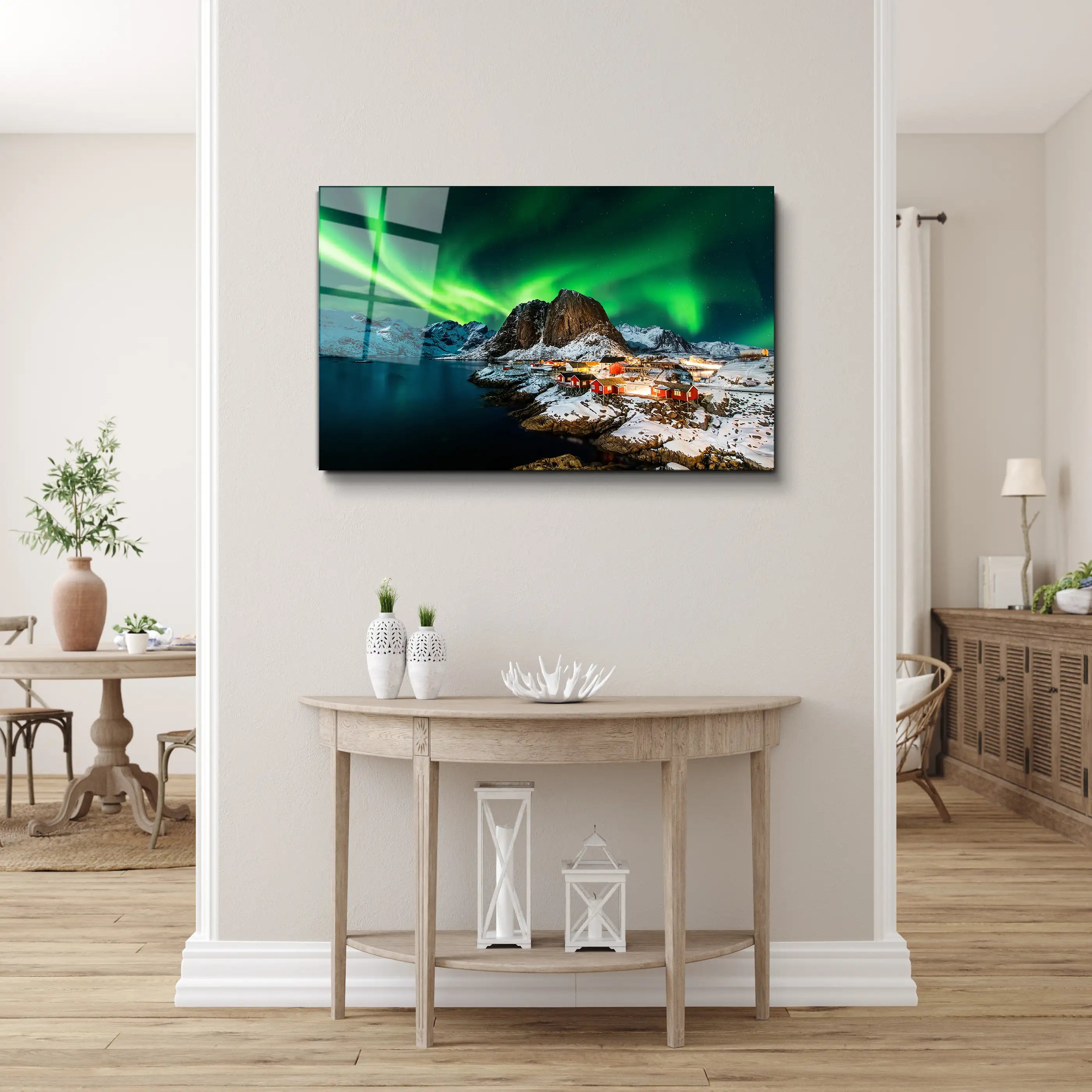 Northern Lights Glass Wall Art