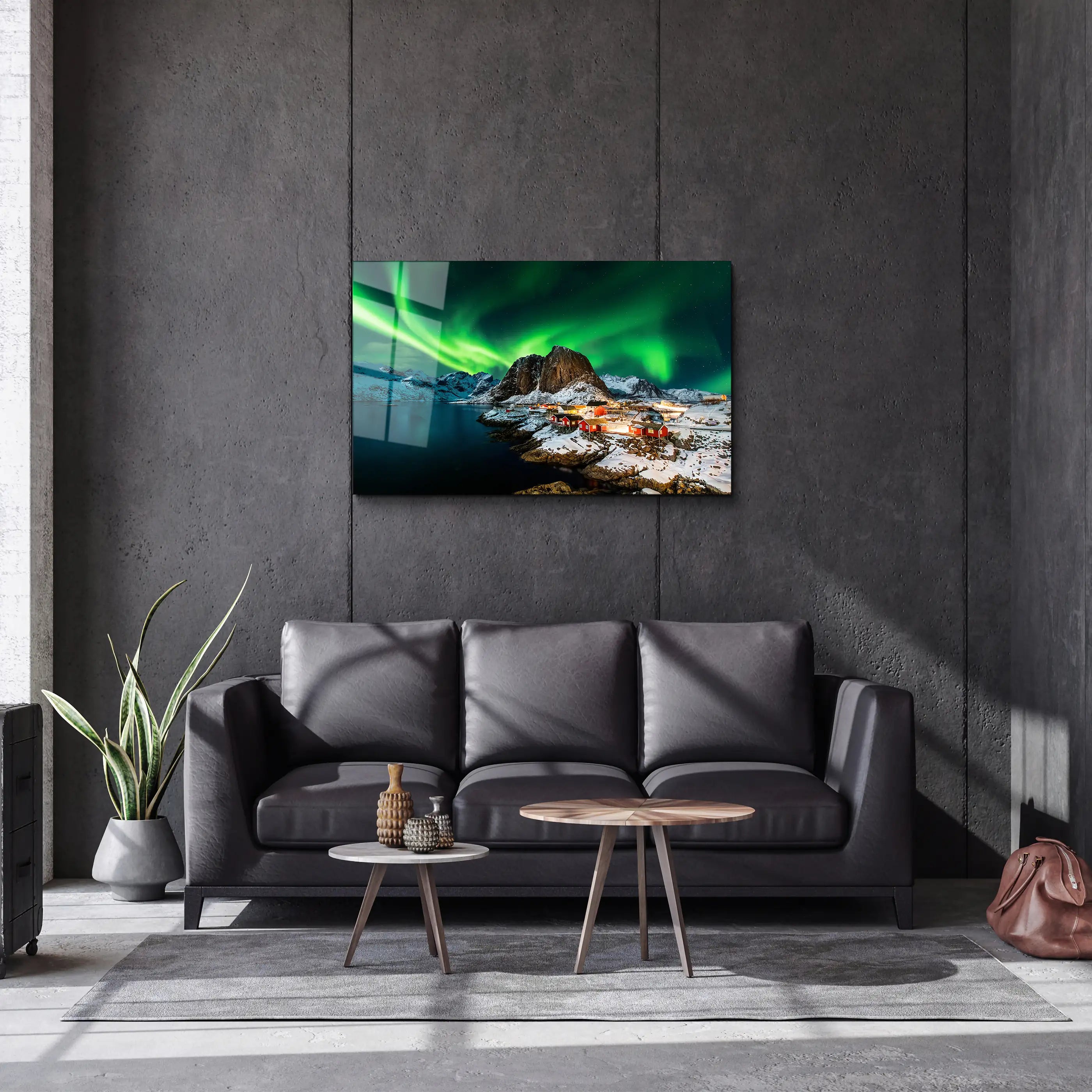 Northern Lights Glass Wall Art