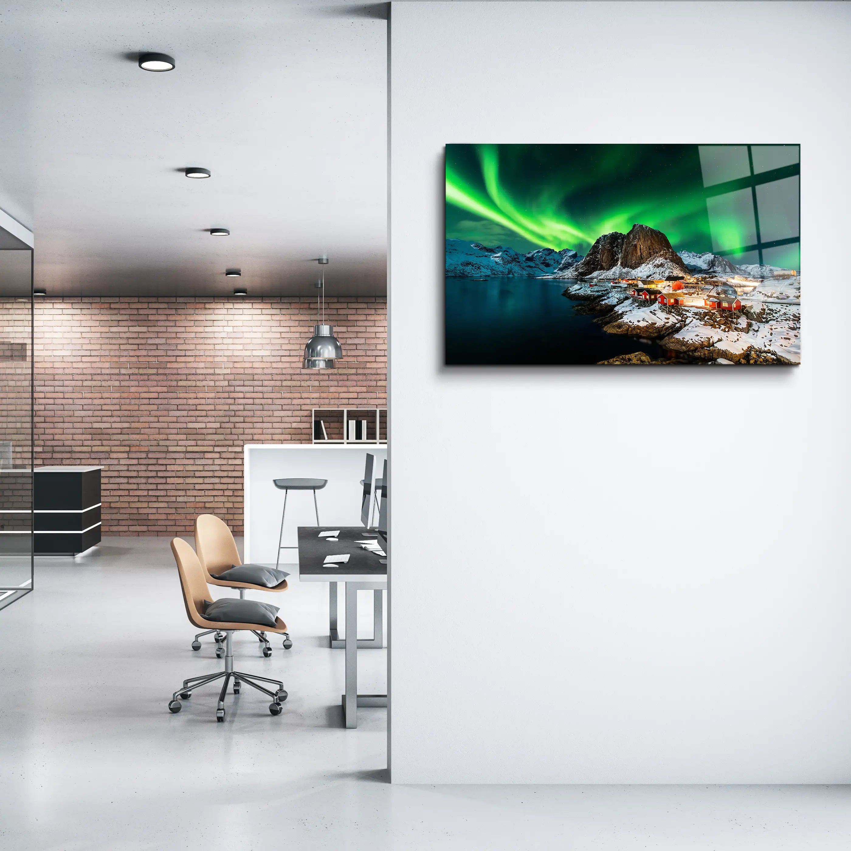 Northern Lights Glass Wall Art