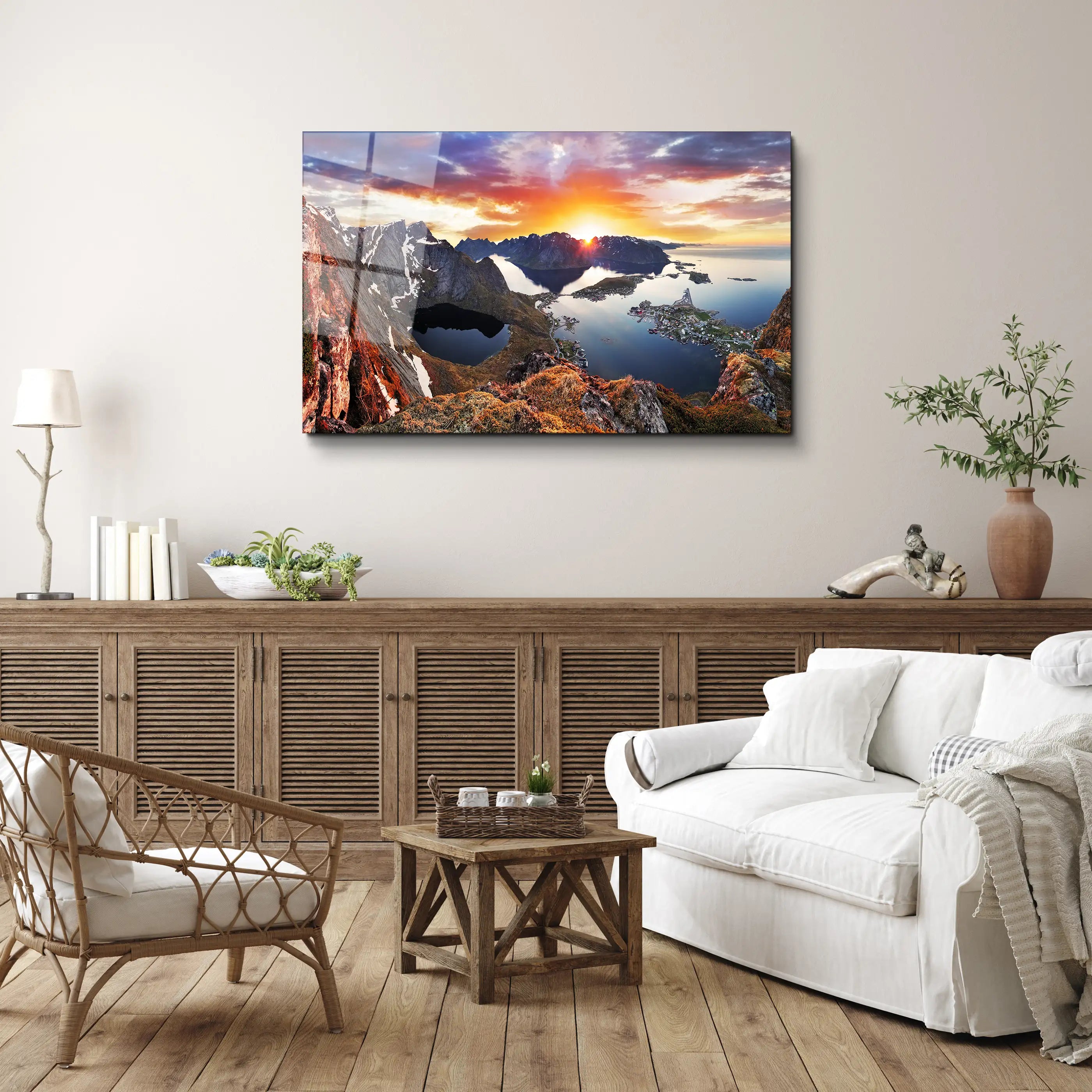 Norway Landscape Panorama | Glass Wall Art