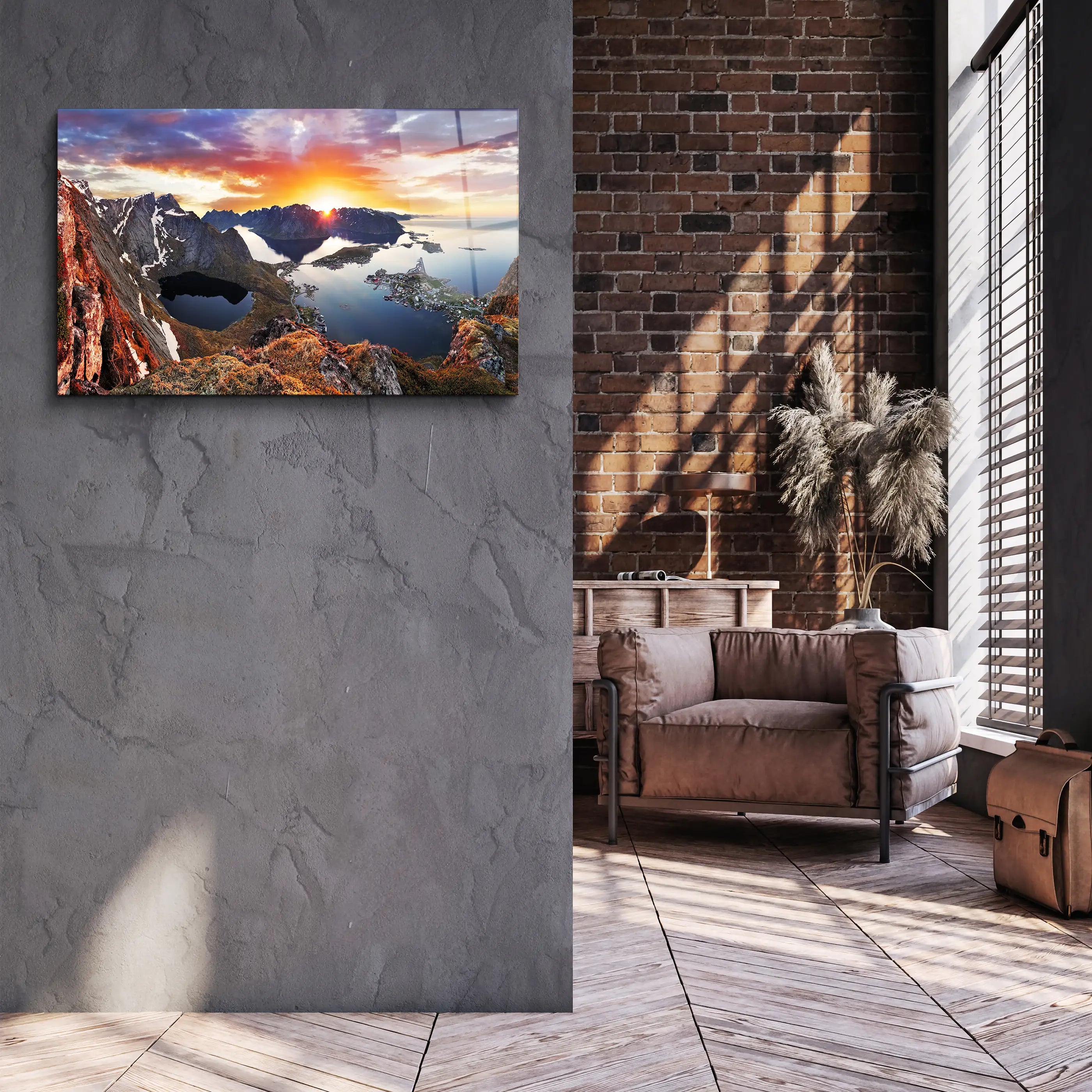 Norway Landscape Panorama | Glass Wall Art