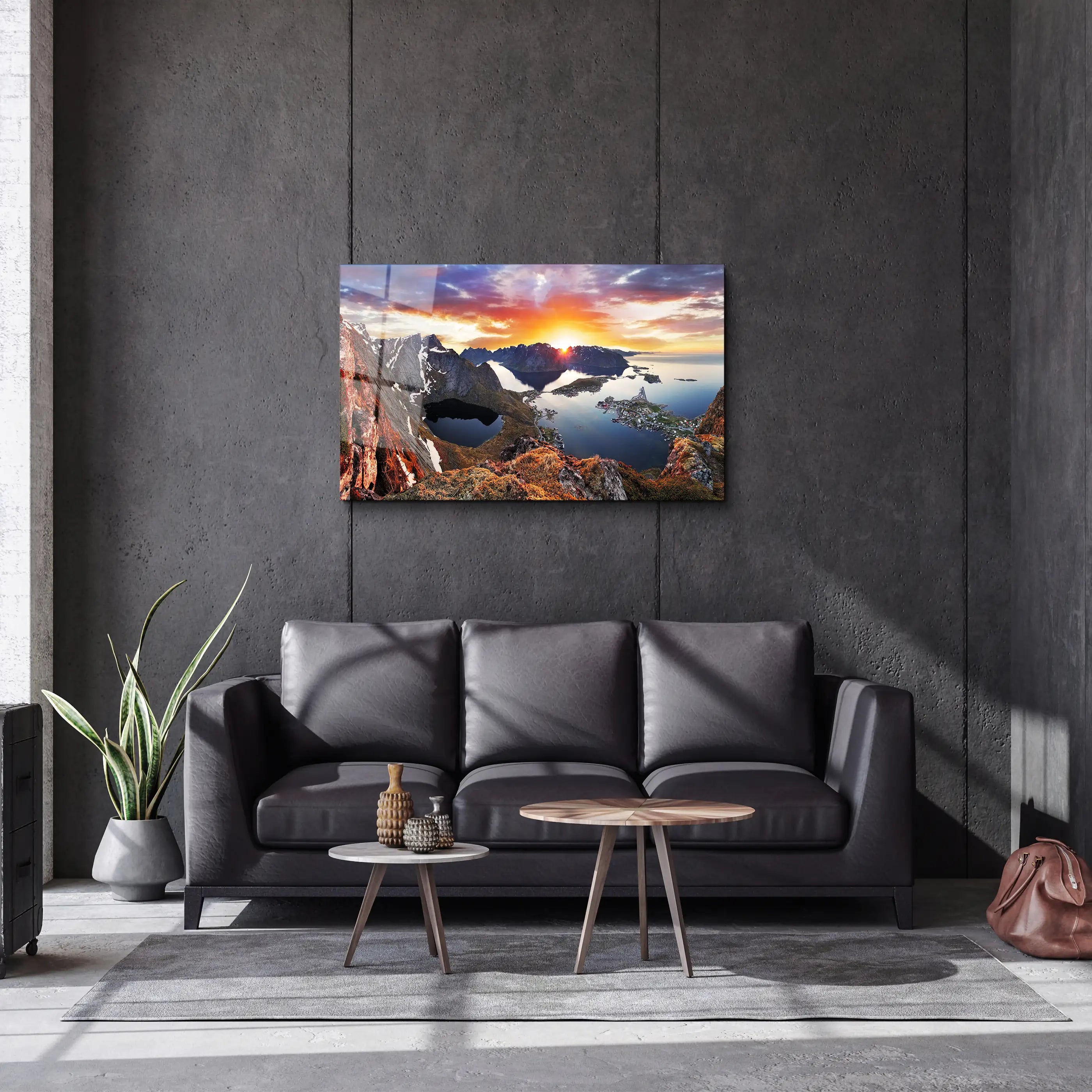 Norway Landscape Panorama | Glass Wall Art