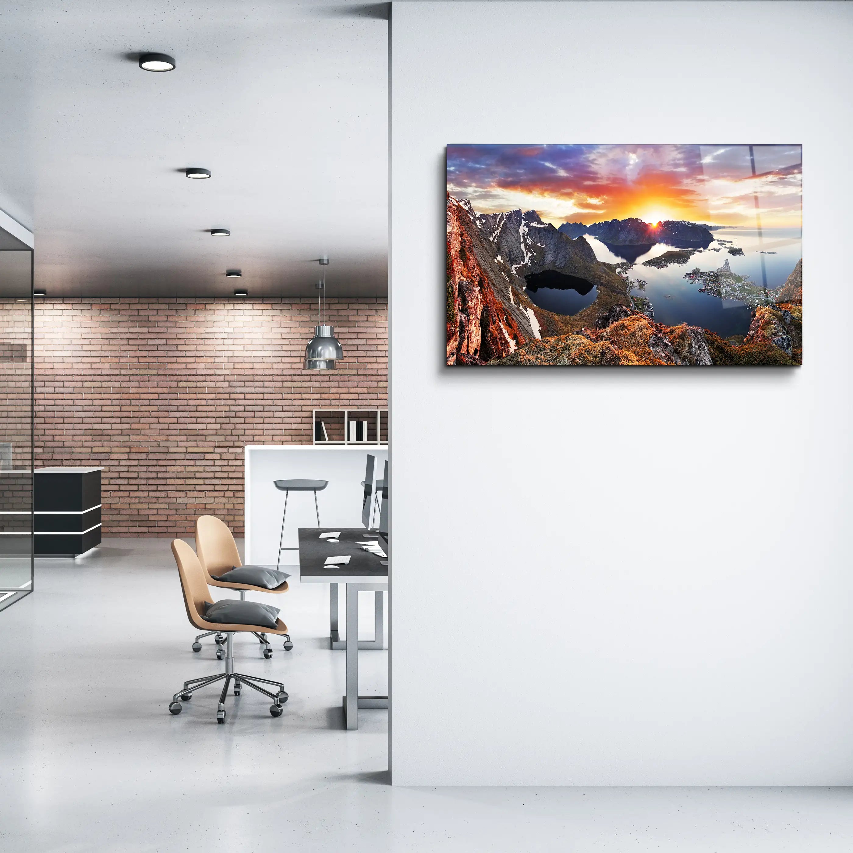 Norway Landscape Panorama | Glass Wall Art