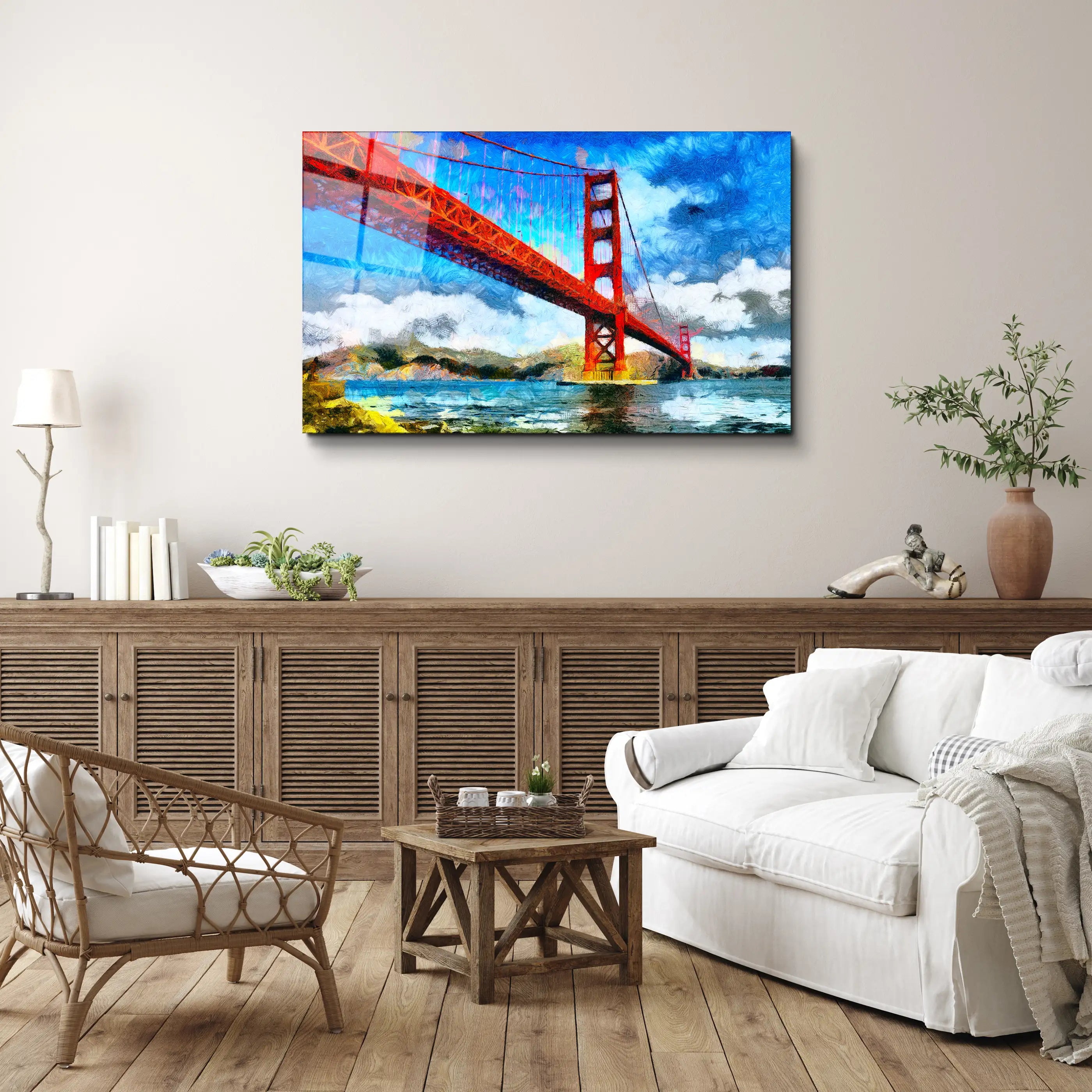 San Francisco Golden Bridge - Glass Wall Art