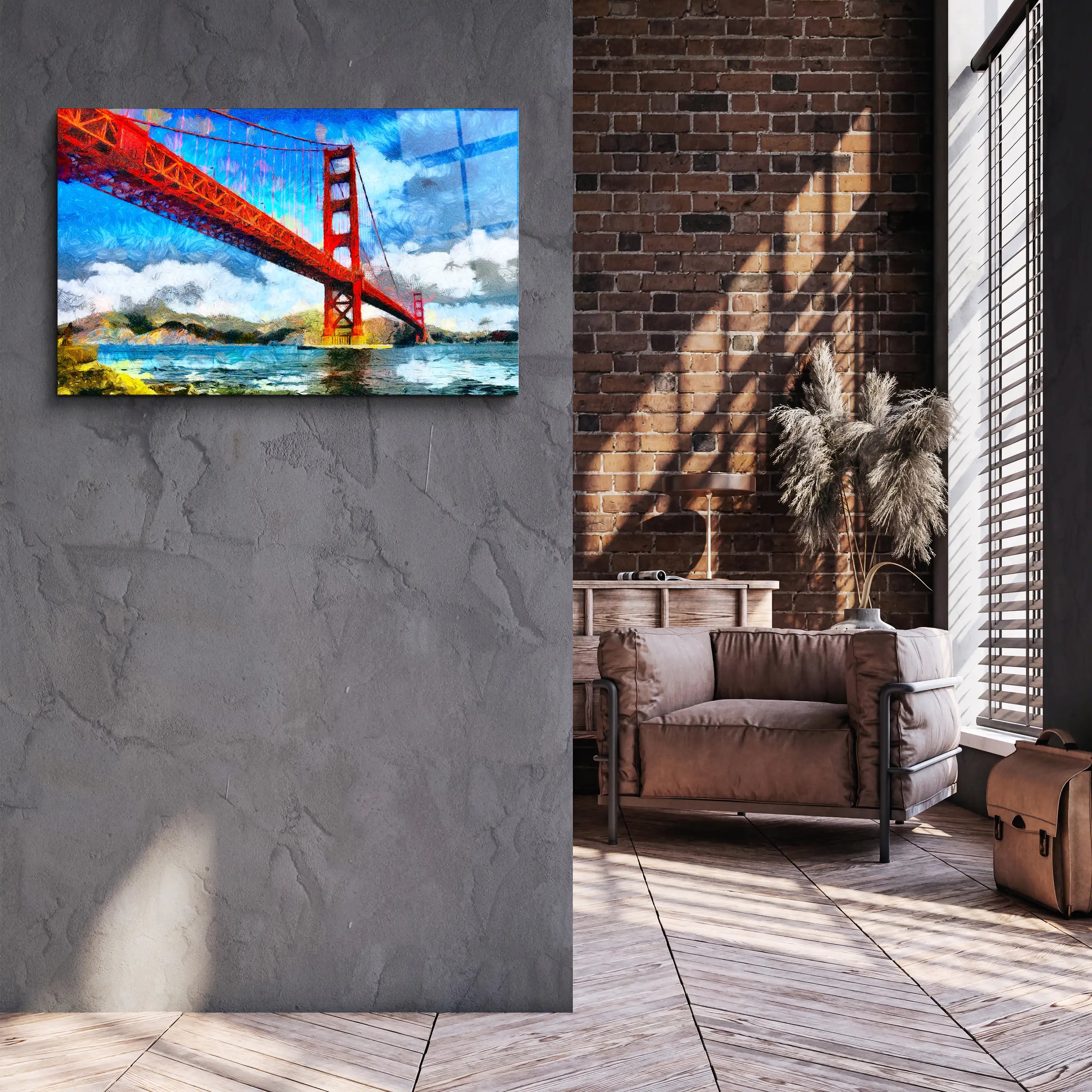 San Francisco Golden Bridge - Glass Wall Art