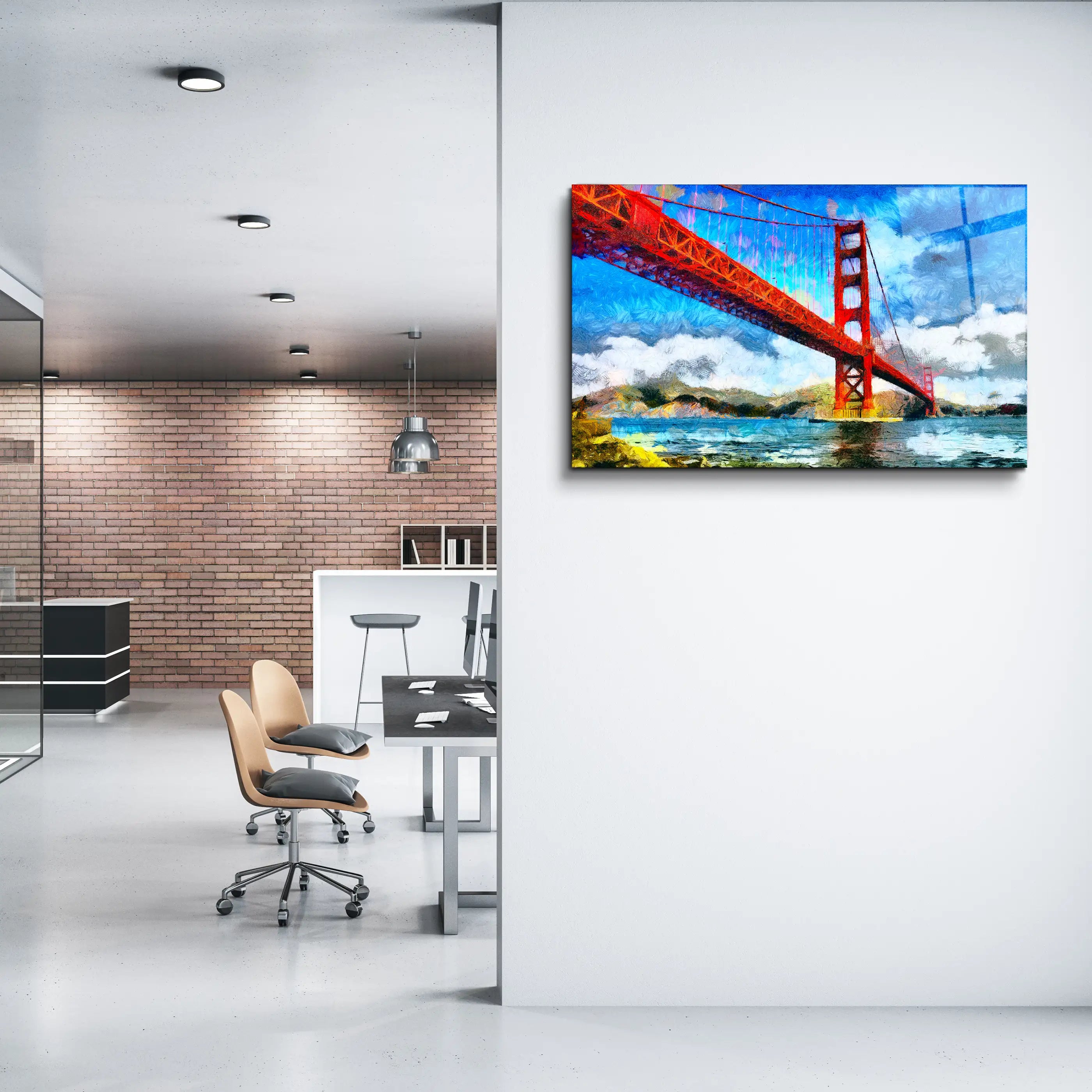 San Francisco Golden Bridge - Glass Wall Art