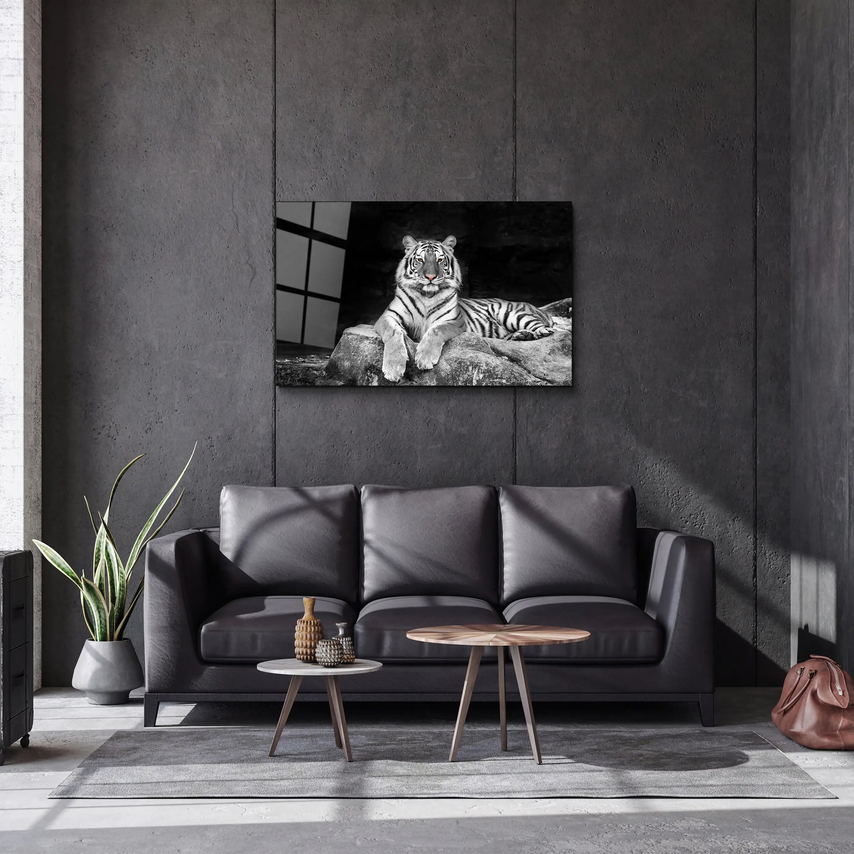 White tiger Glass Printing Wall Art
