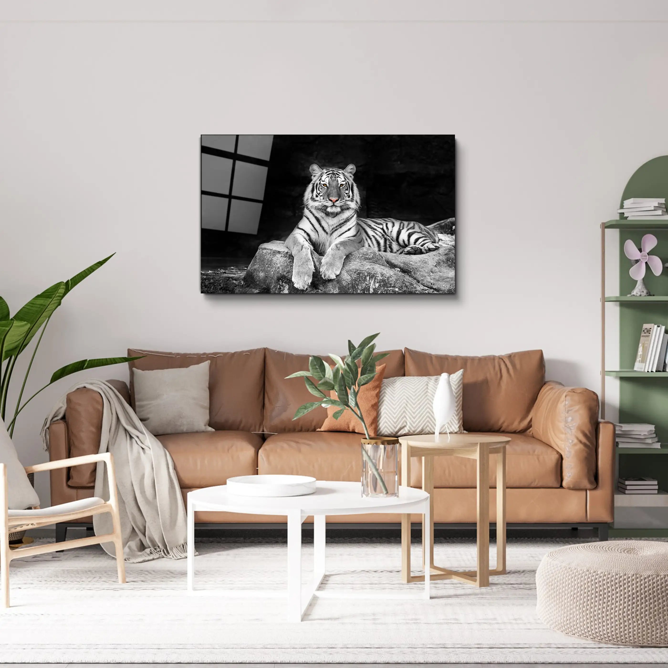 White tiger Glass Printing Wall Art
