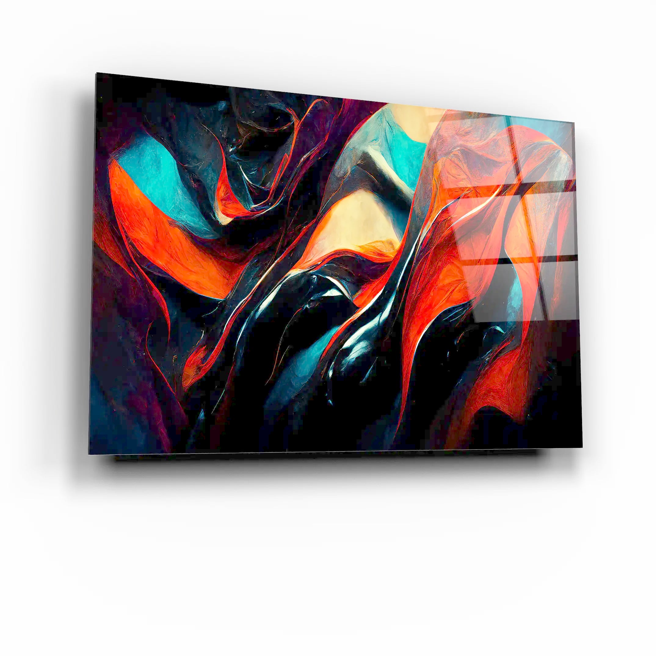 Abstract Painting Color Modern Futuristic Glass Wall Art
