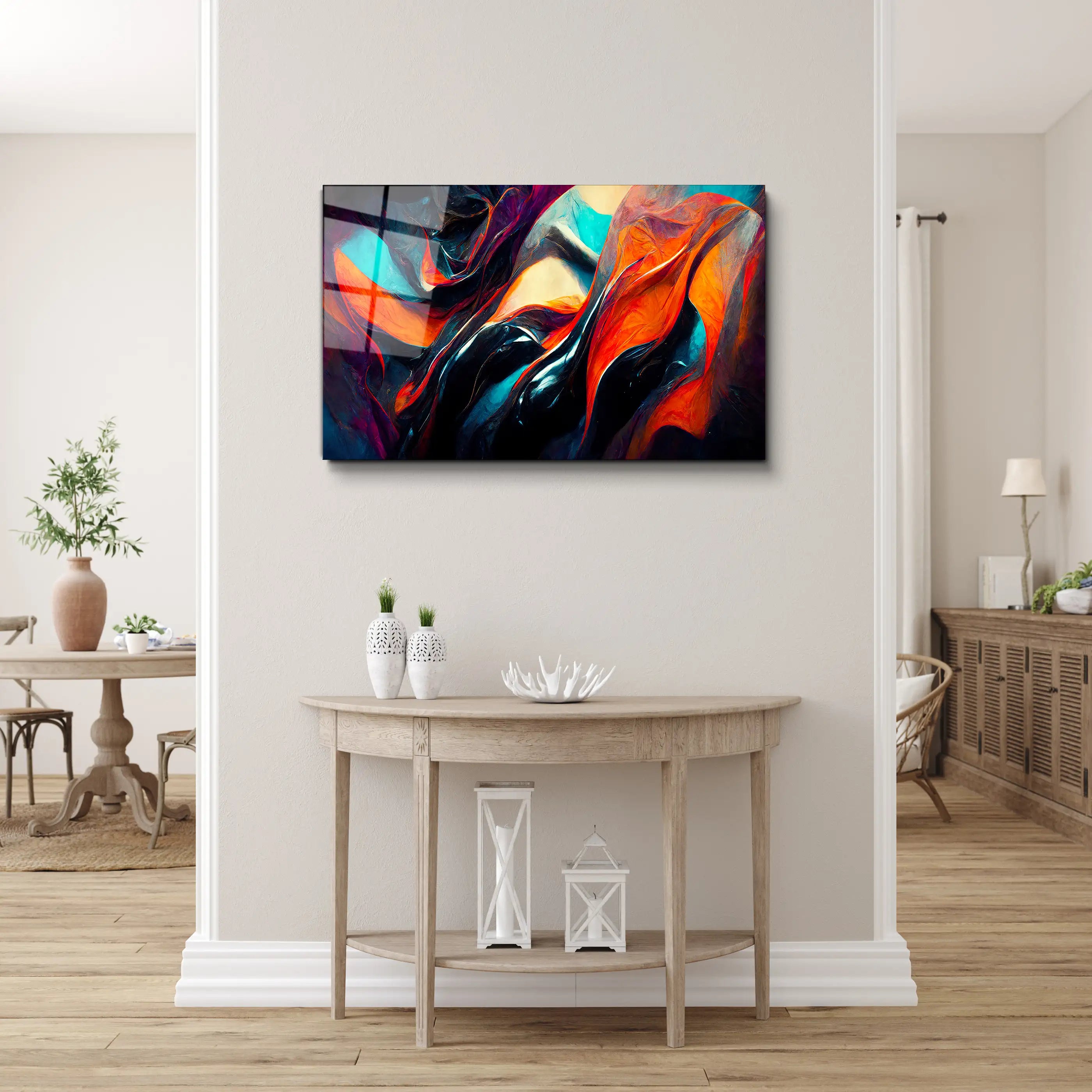 Abstract Painting Color Modern Futuristic Glass Wall Art