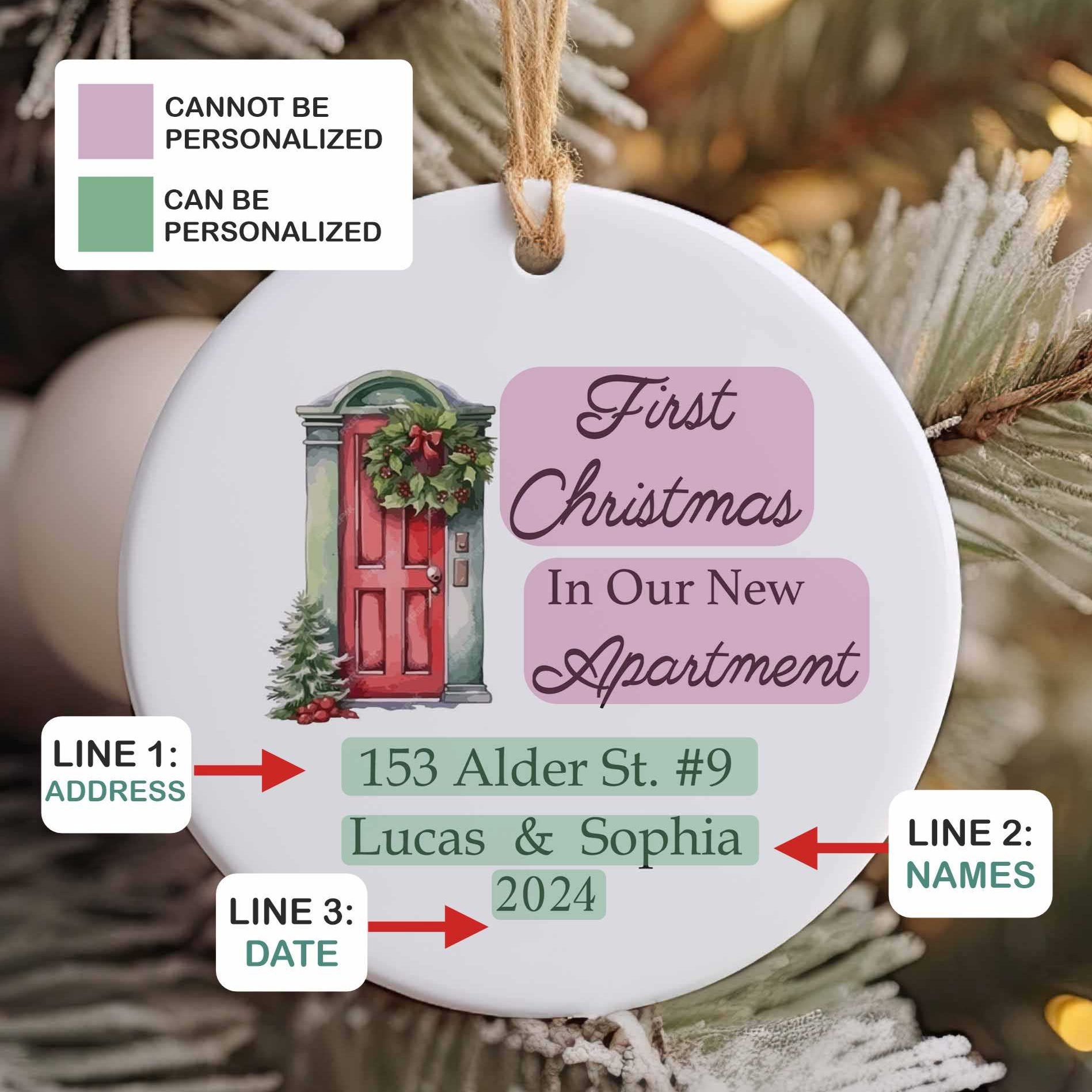 Our First Apartment Christmas Ornament Personalized - First Christmas In Our New Apartment Christmas Ornament - New House Ornament