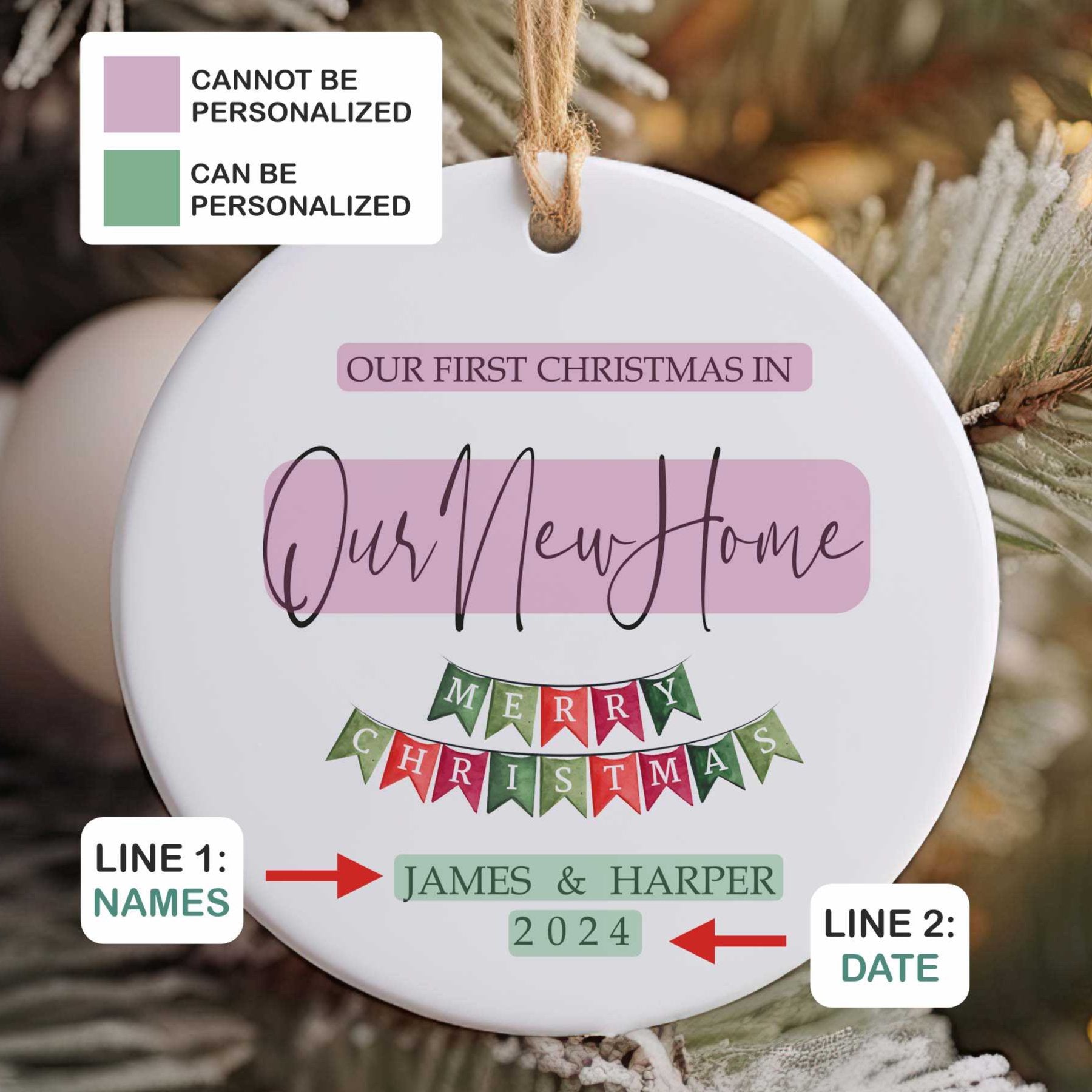 Personalized New Home Ornament - Our First Christmas in Our New Home - New House Ornament - Realtor Closing Gift